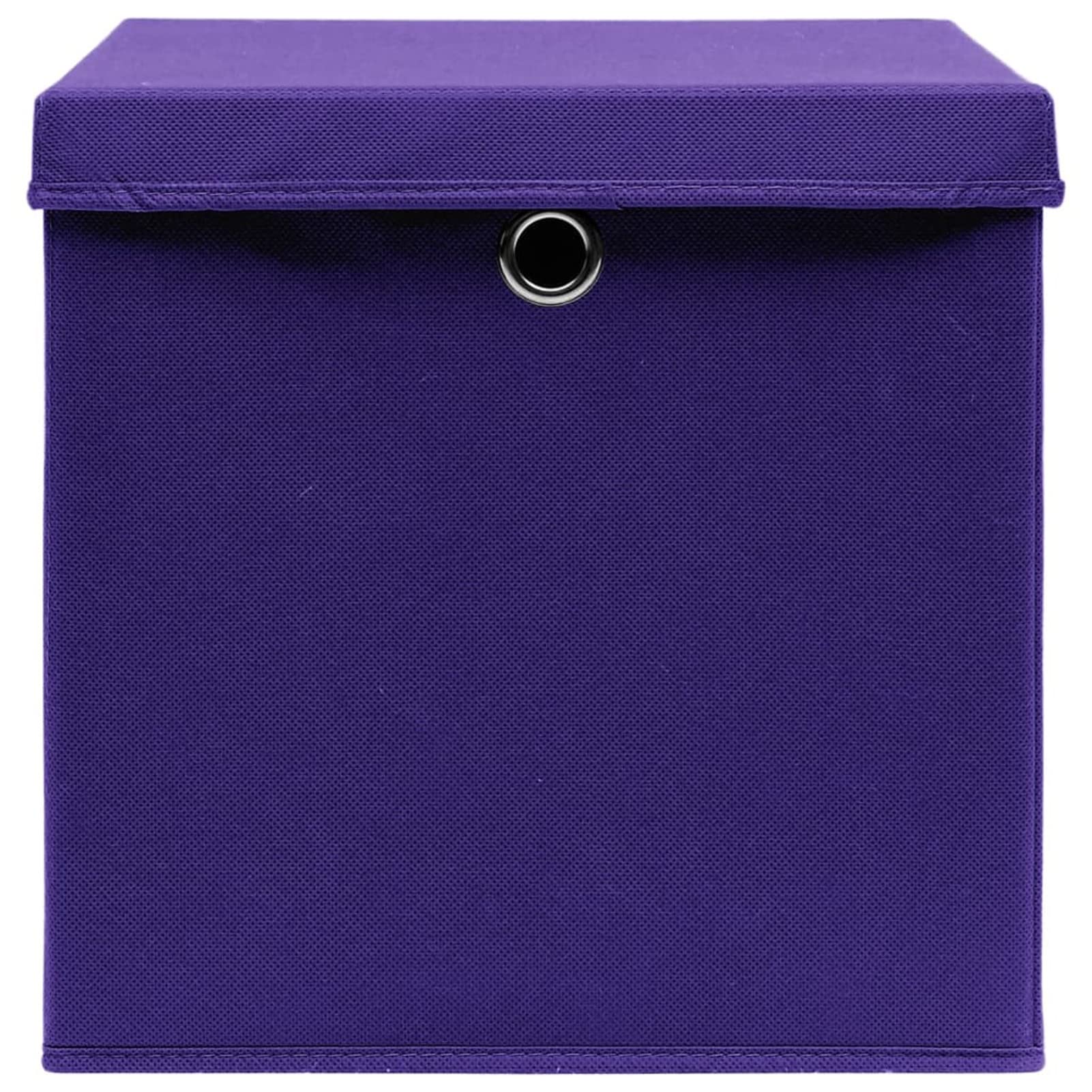 Tidyard 10 STK. Aufbewahrungsbox mit Deckeln Zusammenklappbar Spielkiste Regalkorb Faltkiste Korb Kinderbox Faltbox Box Kiste Vliesstoff 28x28x28 cm Lila