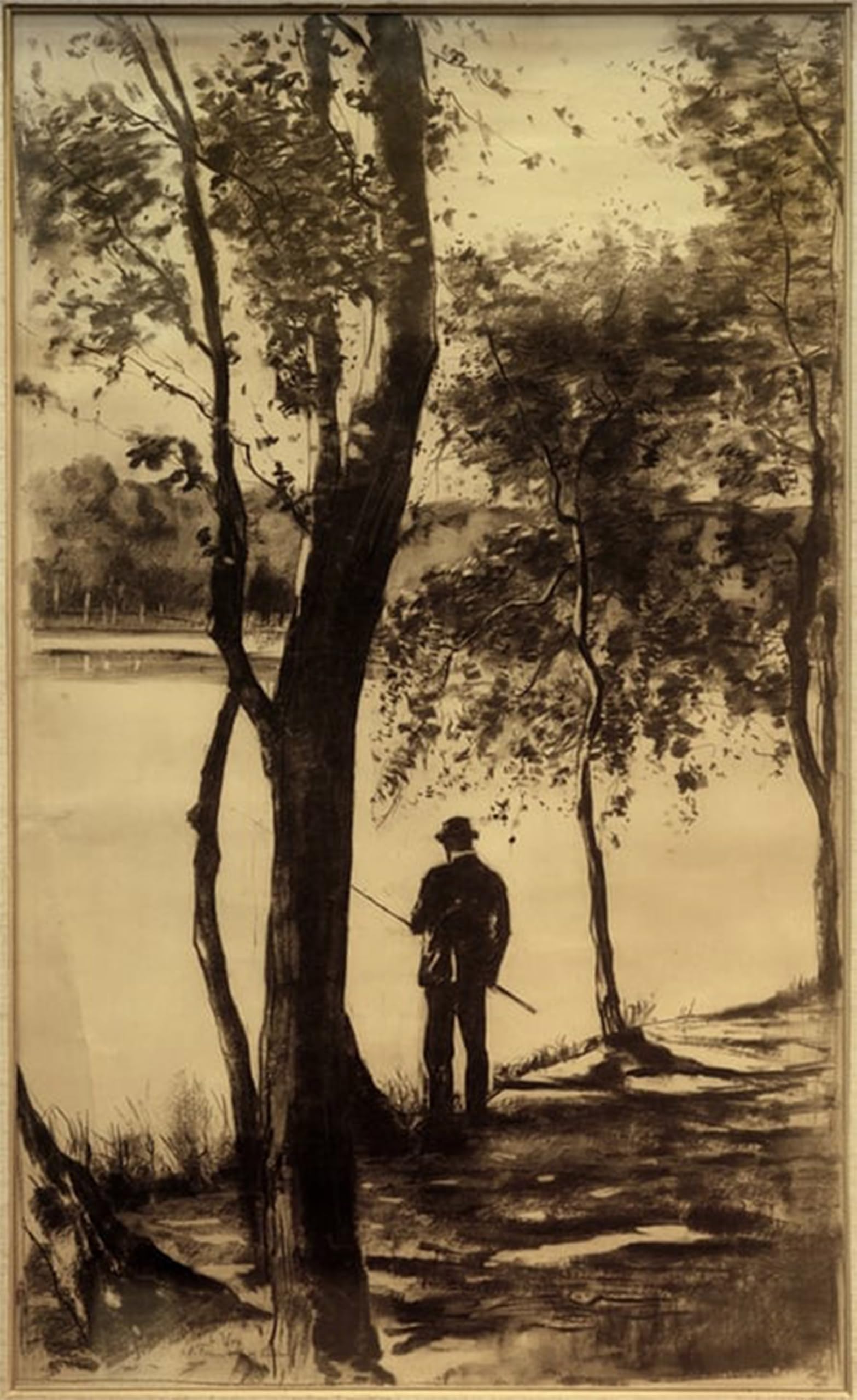 Serendipitp No Frame Retro Picture Poster Wall Art Pictures Painting The Fisherman By Lesser Ury Wall Art Canvas Print For Wall Decor 60X90cm