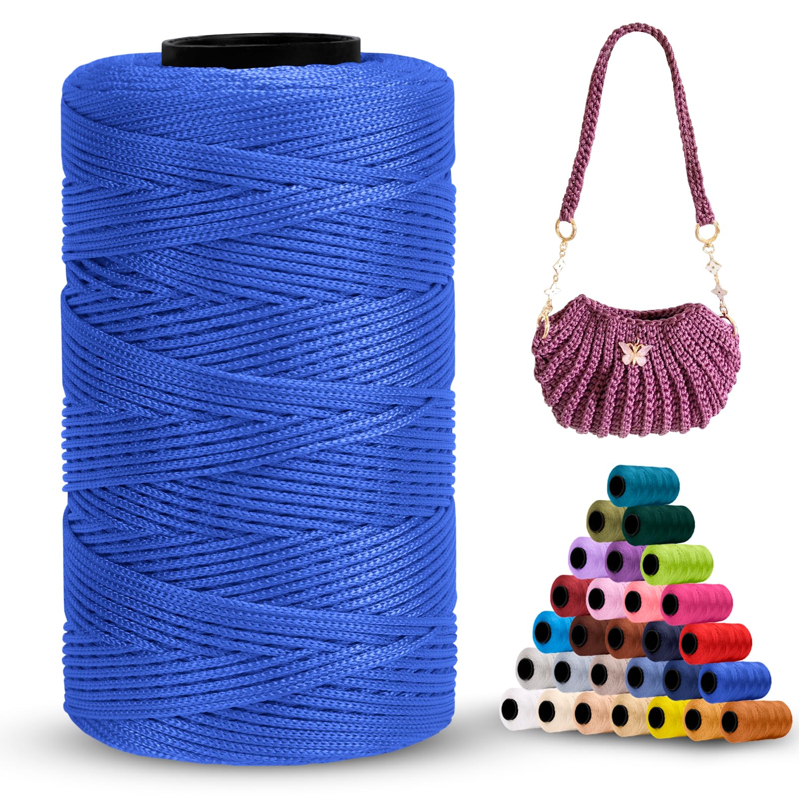 LEREATI Polyester Macrame Cord 1mm x 230m