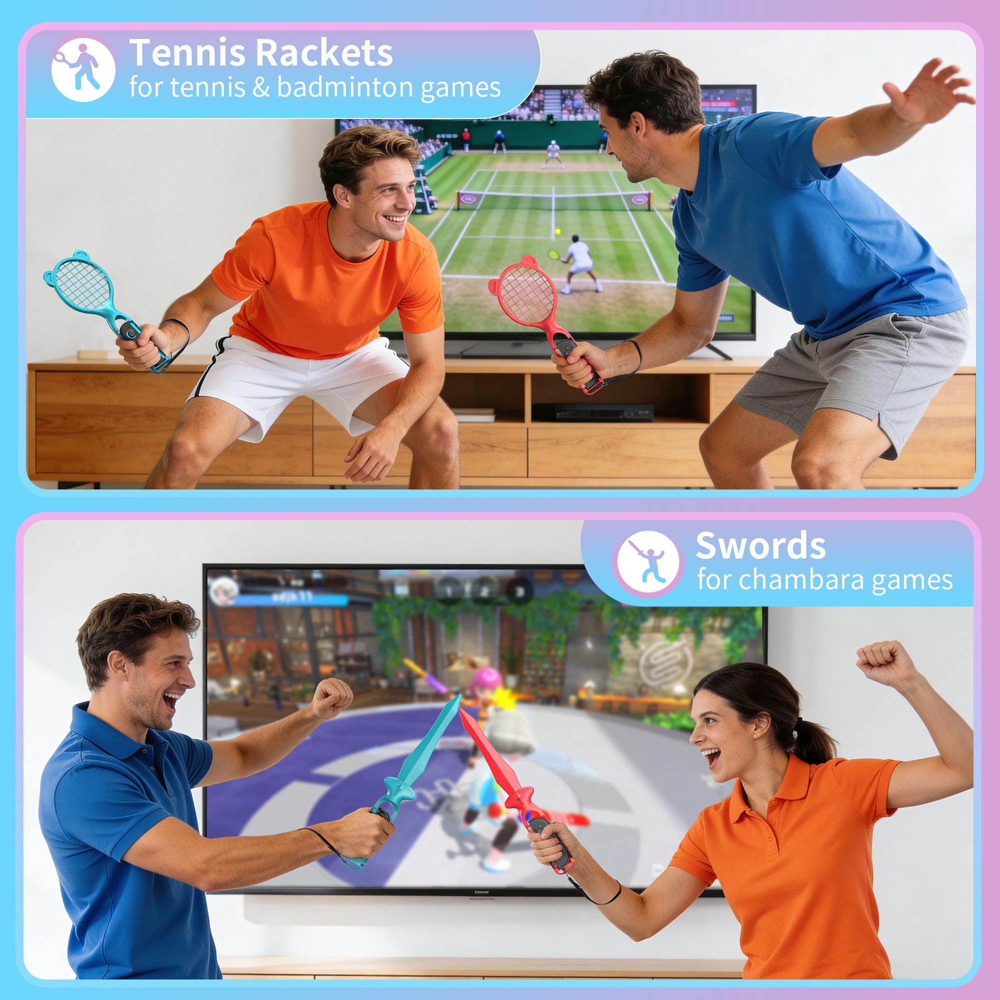 STARTRC GAMES Switch 2 Sports Accessories Bundle for Nintendo Switch 2,18 in 1 Family Party Pack Games Accessories Set for Nintendo Switch 2 Sports Games