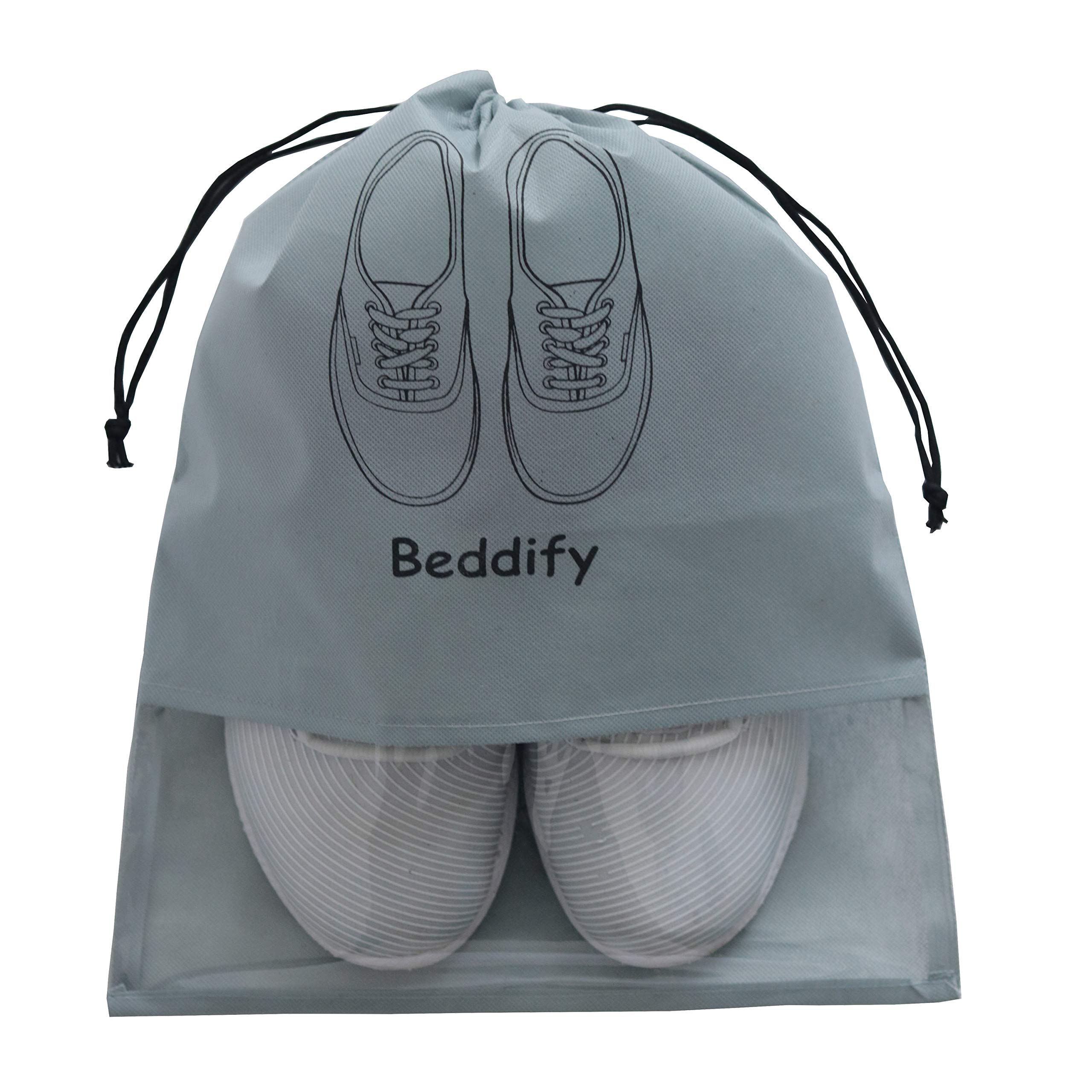 Beddify Pack of 12 Shoe Bags for Travel & Storage Travel Organizer for Women & Men Travel Accessories Shoe Organizer Shoe Pouches Travel Shoe Cover Travel Essentials (Blue, Silver & Pink) 2