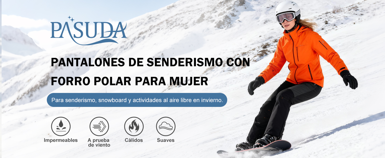 Pantalones De Trekking Para Mujer Impermeables Y Térmicos - Forro Polar, Corte 3D, Ideales Para Invierno Y Nieve