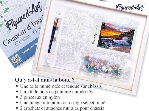 Vista 372 de Figured'Art - Juego de pintura por números, lienzo enrollado sin marco, para manualidades, para adultos, 16 x 20 pulgadas, jarrón de peonías