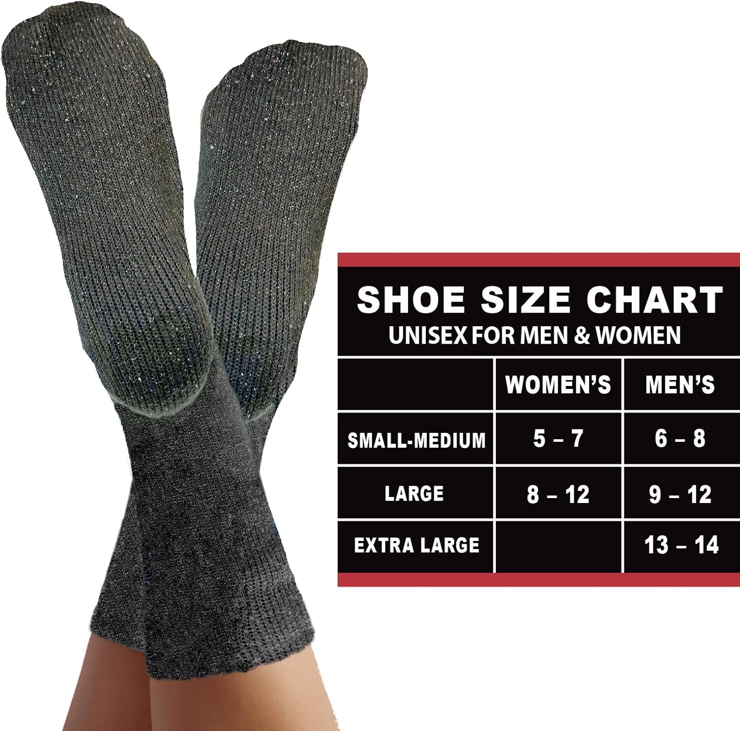 35° BELOW Thermal Insulated 1 or 3 Pk Socks for Men and Women, Designed with Soft Aluminized Loops to Keep Feet Warm and Cozy - Image 5