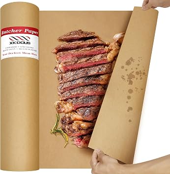 XKDOUS 12 x 80 Brown Butcher Paper Roll for Smoking Meat, BBQ, Grilling