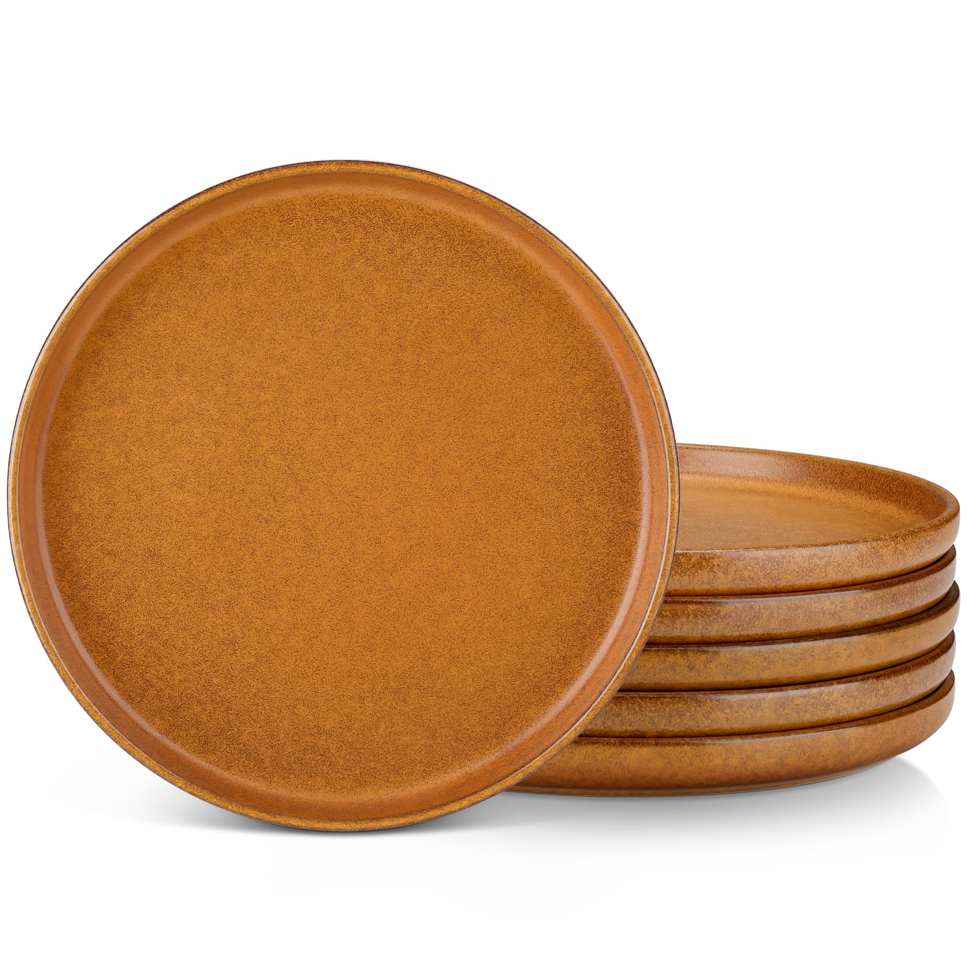 vancasso Zermatt Dinner Ser of 6, 10.5in Dinner Plates Set of 6, Microwave and Dishwasher Safe, Scratch Resistant and Lead-Free, Unique Handmade Dessert Plate for Kitchen and Entertaining(Yellow)