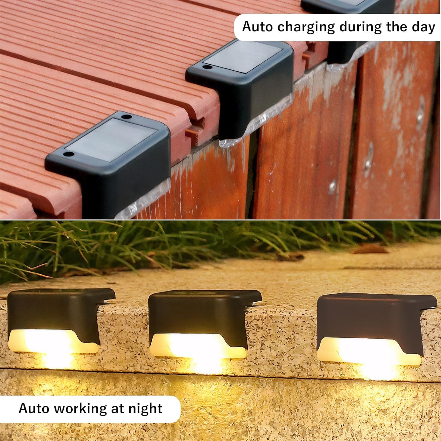 Zonnelampen voor buiten, traplicht, 13 leds, solarverlichting, IP68 waterdichte tuinlampen, led-trapverlichting voor treden, tuin, terras, patio, 2