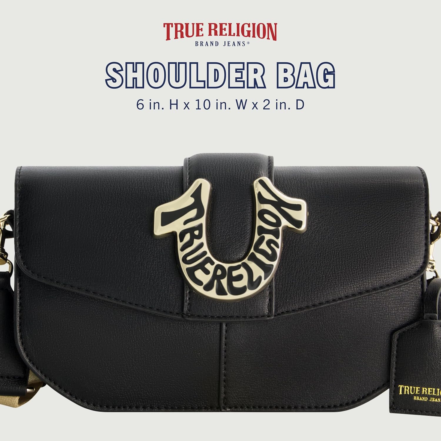 True Religion Bag, Women's Faux Leather Crossbody Purse with Adjustable Shoulder Strap - Image 2