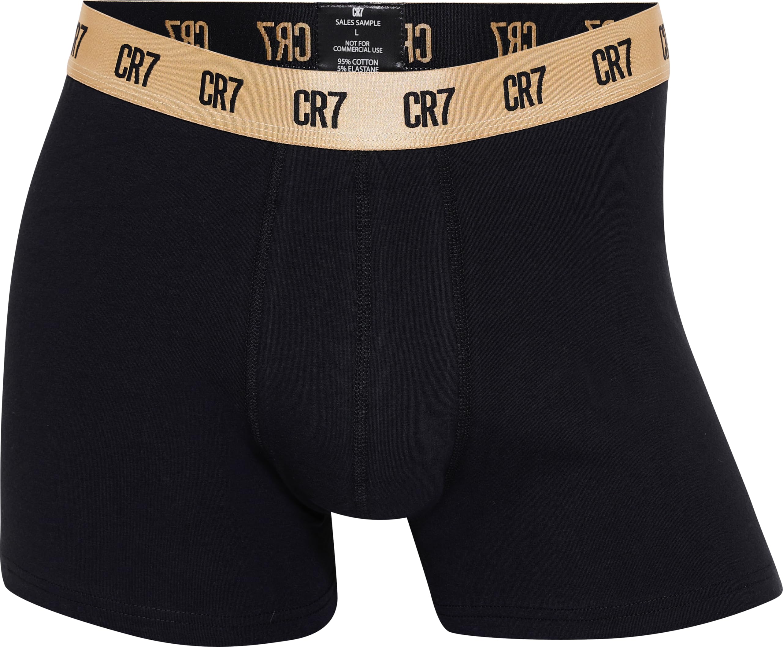 CR7 Underwear Pack 5 Bóxers Hombre Algodón y Microfibra con Bolsa de Viaje Oferta - Negro, Oro