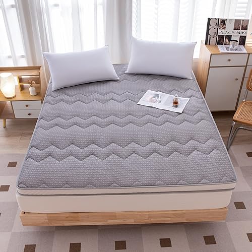 GYK Thicken Memory Foam Mattress Topper,Foldable Camping Road Trip Japanese Floor Futon,Tatami Mat Sleeping Pad,Knitted air Layer Cotton
