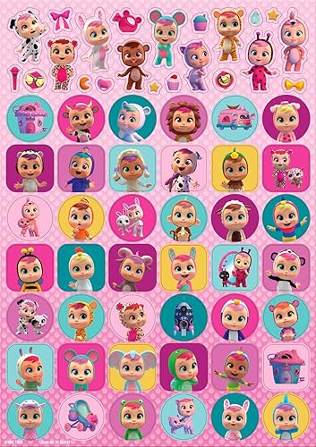 Miniatura 4 de Paper Projects 01.70.22.039 Mega Sticker Pack de bebés llorones | Producto oficial | Reutilizable en superficies no porosas, rosa, 13.8 in x 9.1 in