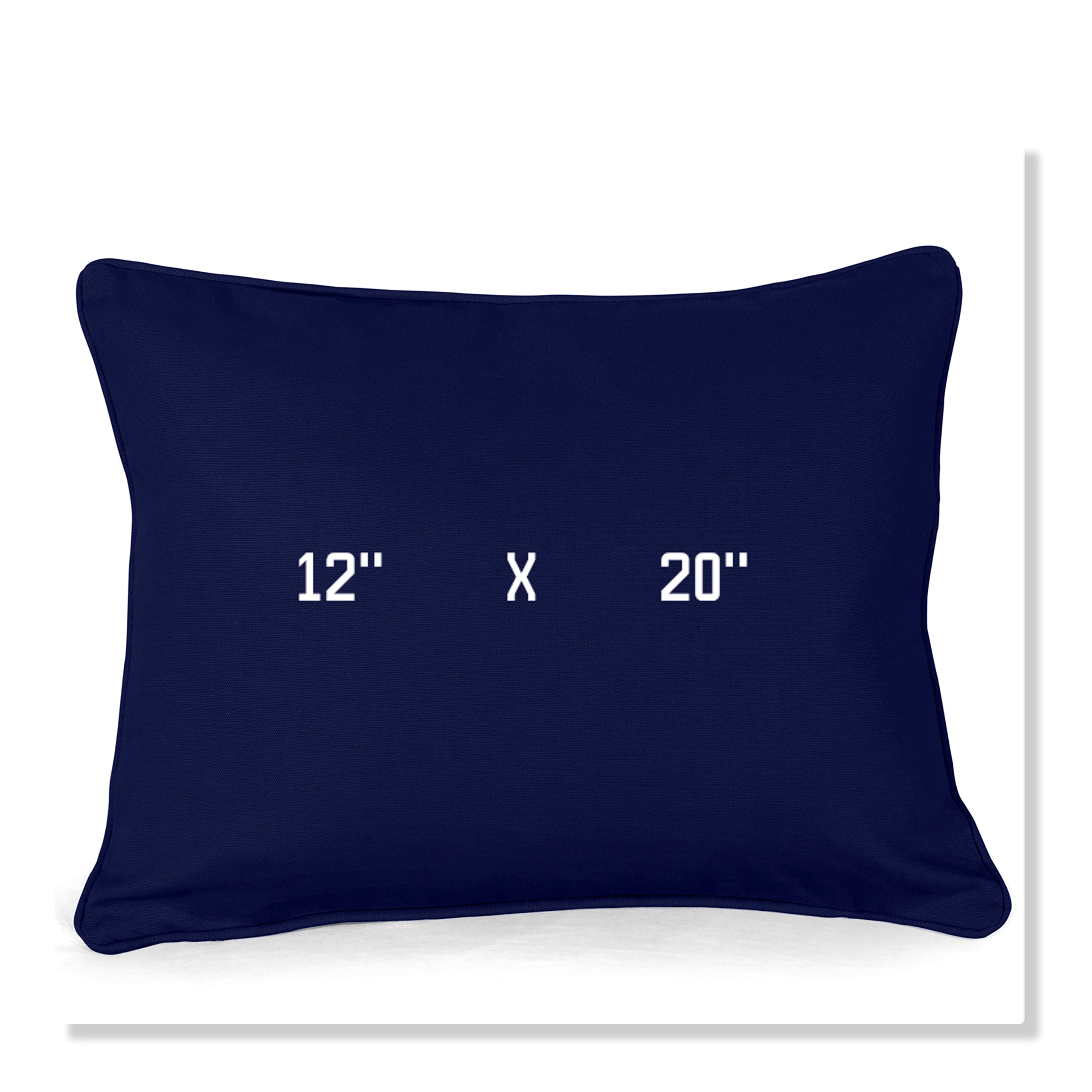 Arlinens Navy Blue Rectangle/Oblong Plain Dyed Soft Decorative Cushion Covers 100% Cotton Cover For Home Decor Decoration Sofa Couch Bed & Chair With Piped Edge (12X20, )