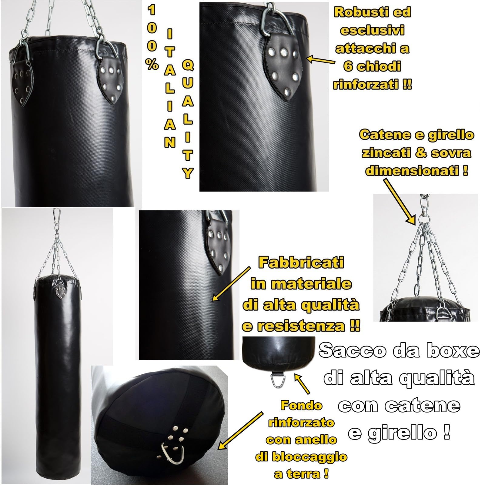 sacco boxe vuoto alta qualità 100% made in Italy 100 120 150 180 cm