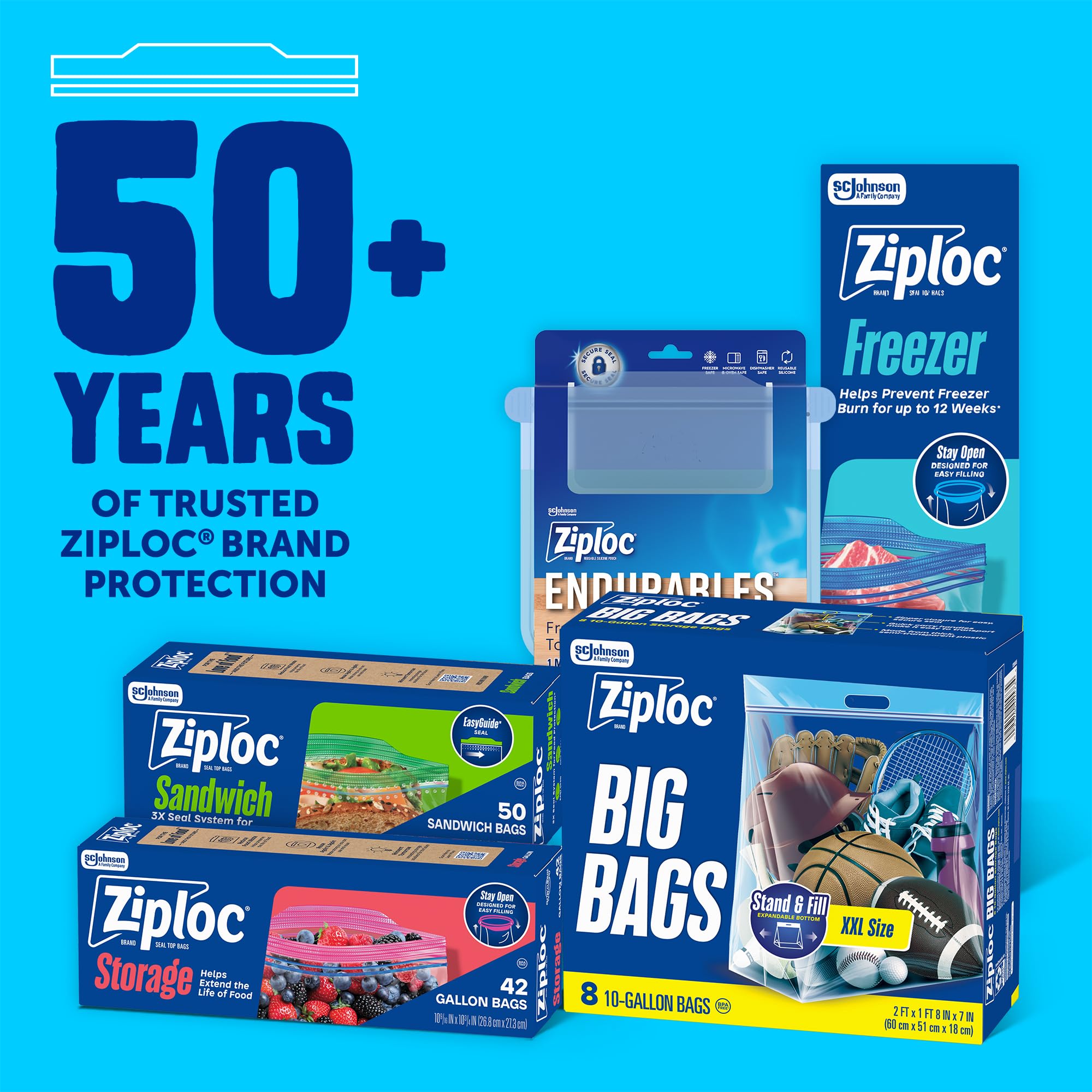 Amazon.com: Ziploc Big Bags, 10 Gallon XXL Reusable Storage Bags