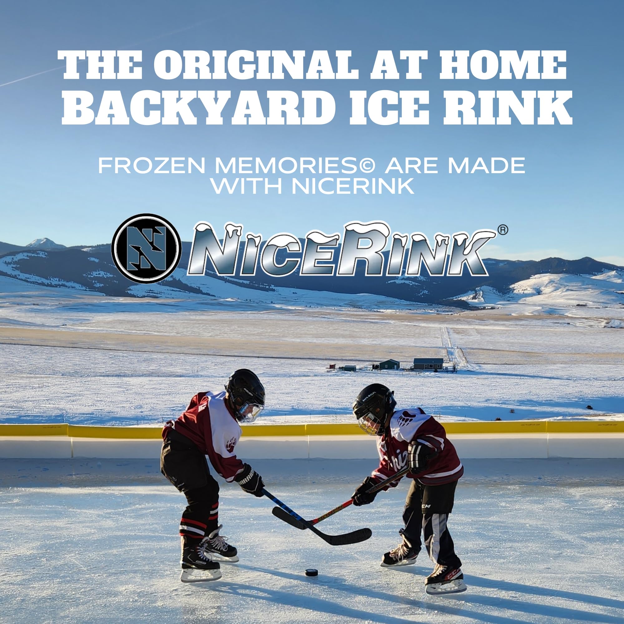 Condition photo showing New/Like New for Backyard Ice Rink - Rink-in-A-Box DIY Starter Kit - Complete Home Hockey and Ice Skating Rink - Easy Assembly - Premium Liner - Perfect Winter Family Fun - Backyard Ice Rink in a Box