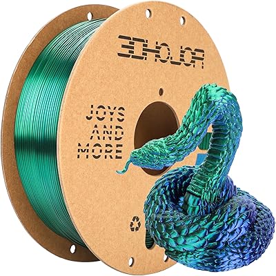 26 – 3DHoJor Silk PLA Filament 1.75mm Blue Green Dual Color PLA 3D Printer Filament 2 in 1 Coextrusion 1KG Spool(2.2lbs) 3D Printing Filament Dim…