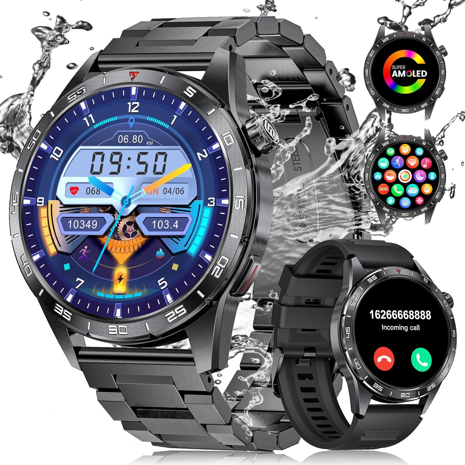 LIGE Military Smart Watch for Men (3 Straps), 1.43” AMOLED Smartwatch Answer/Make Calls with 400mAh… LIGE Military Smart Watch for Men (3 Straps), 1.43” AMOLED Smartwatch Answer/Make Calls with 400mAh…
