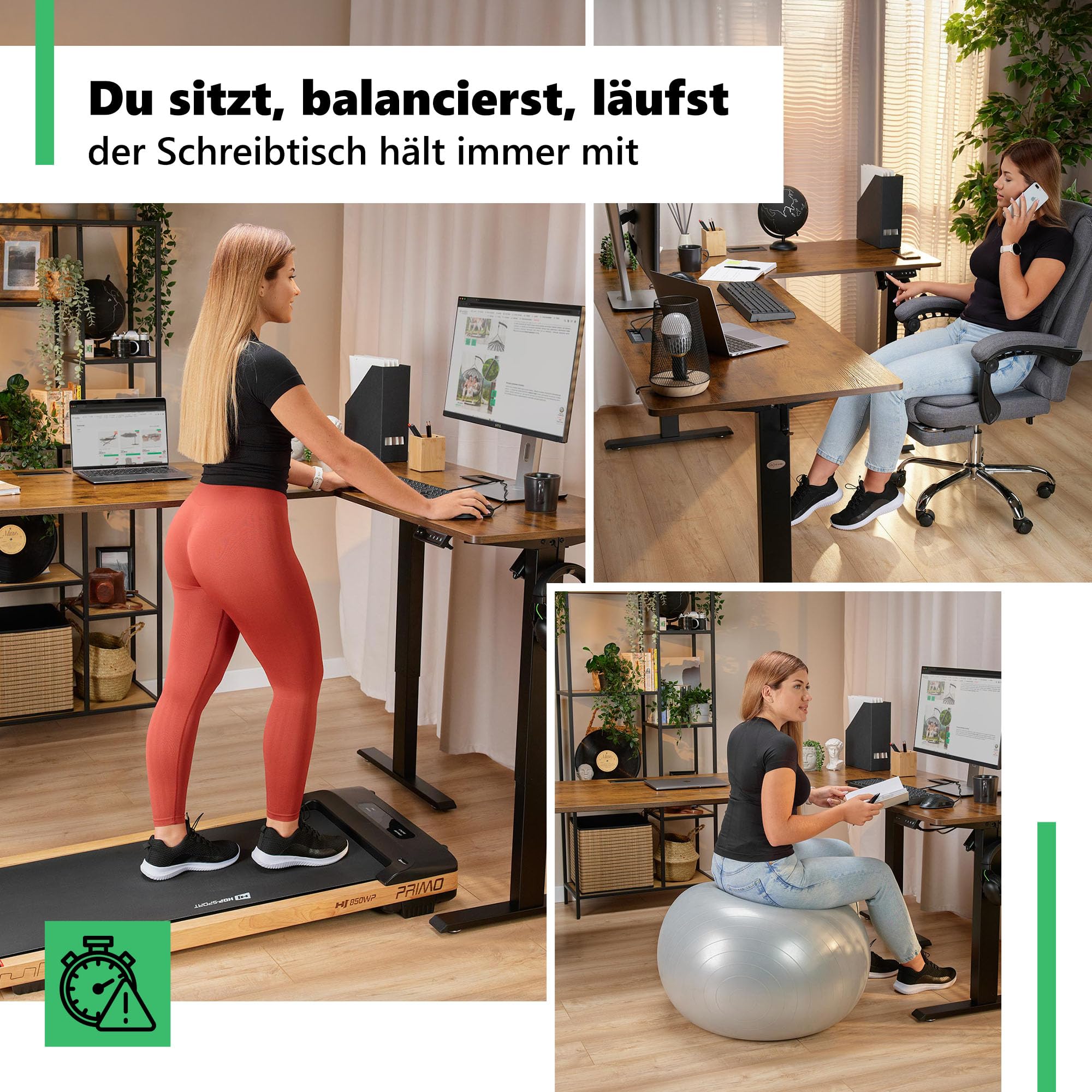 di volio Höhenverstellbarer Eckschreibtisch Braun Rechts 192×137 cm Trani | Elektrischer L-Schreibtisch, 2 Motoren, Memory-Funktion, stabile Konstruktion, Kabeldurchlässe, Haken, für Homeoffice