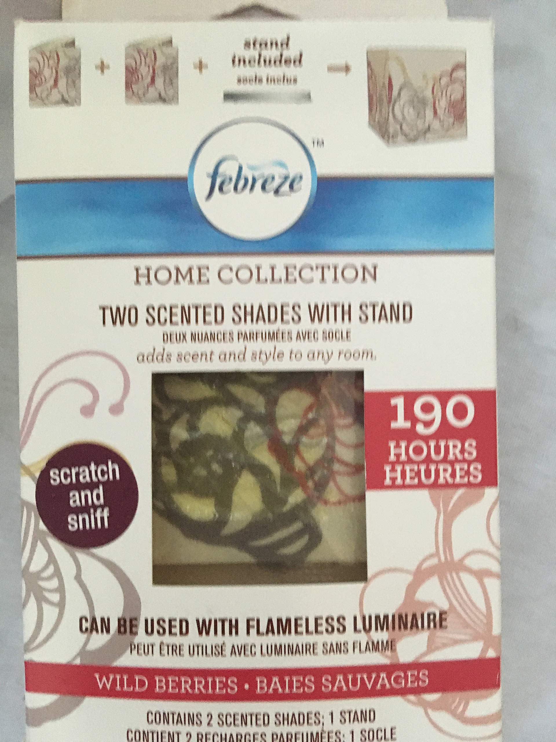 Febreze Home Collection WILD BERRIES 2- scented shades and 1- stand