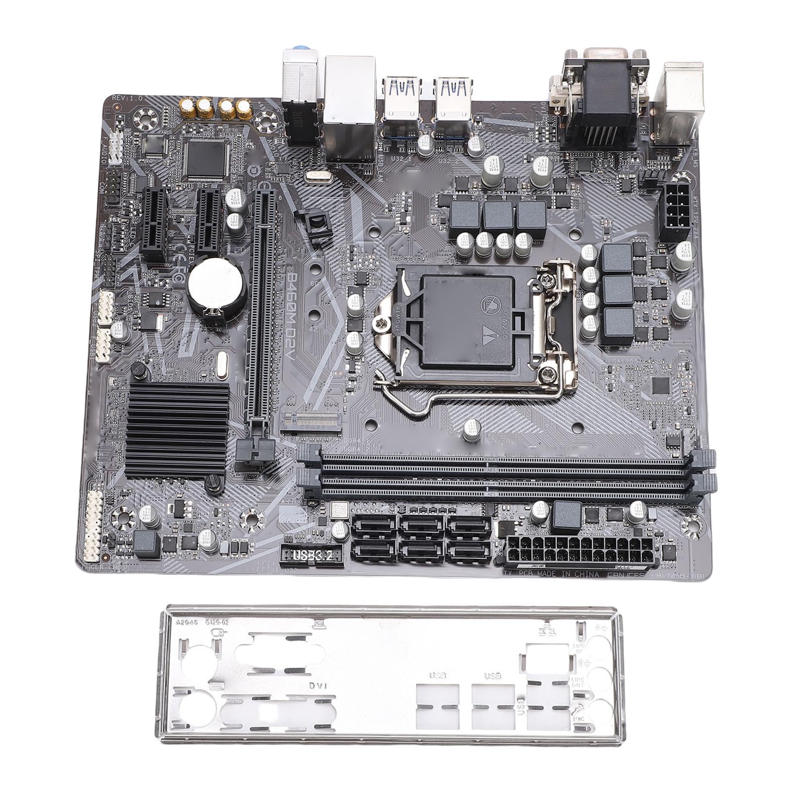 GOWENIC Scheda Madre B460M D2V Dual Channel DDR4 DIMM Slot PCI E 3.0 Scheda Madre del Computer per I9 I7 I5 I3 CPU di Decima Generazione + Aggiornamento Memoria XMP per Desktop