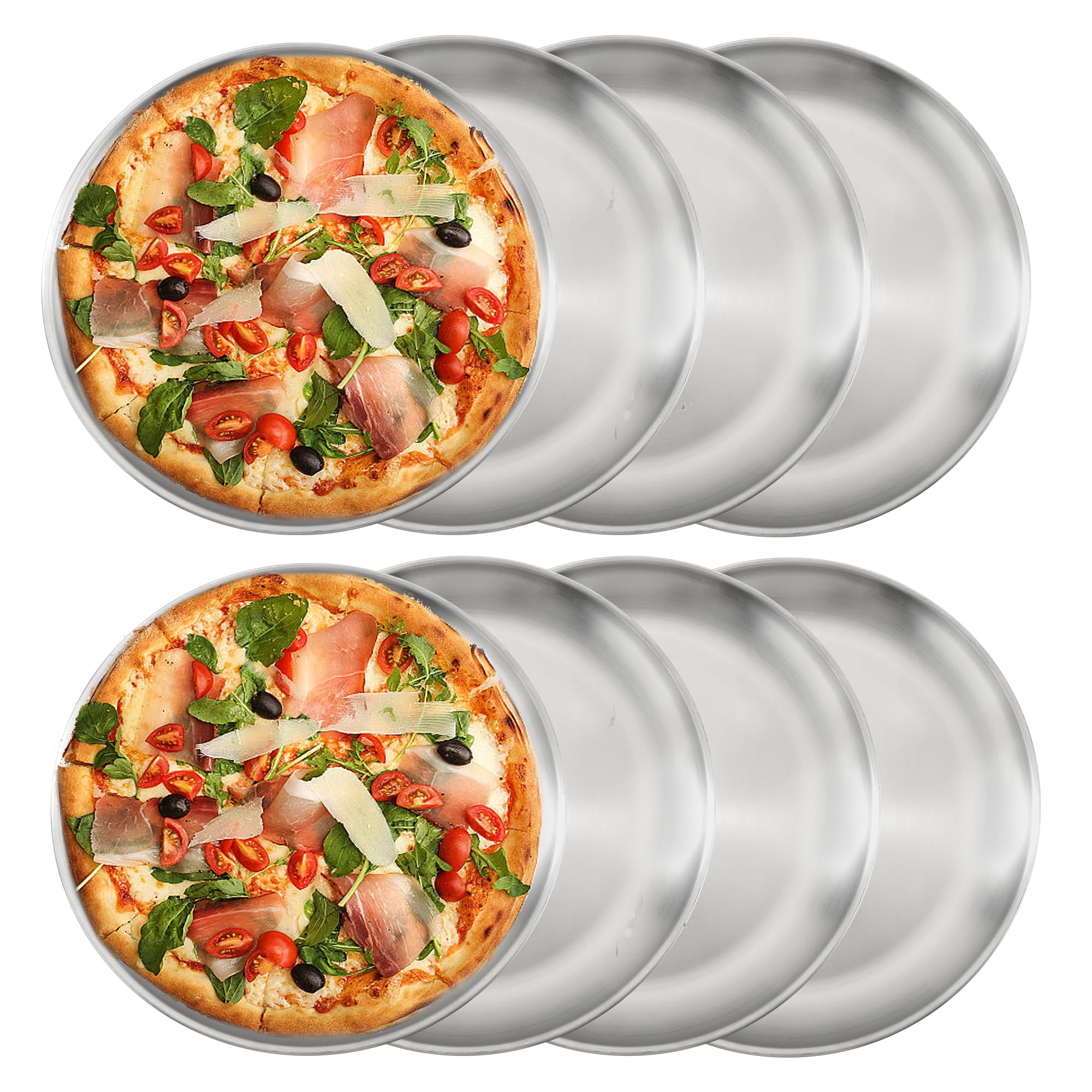 YEUIKERR 8 Pack Stainless Steel Pizza Pans 10 inch
