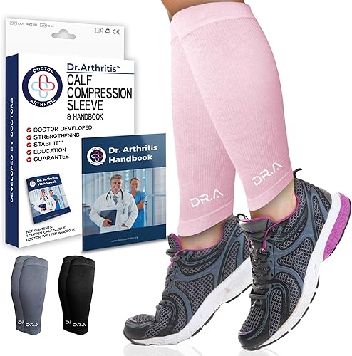 Manga de pantorrilla desarrollada por médicos, manga de compresión médica de piernas para circulación, calcetines de compresión sin pies para