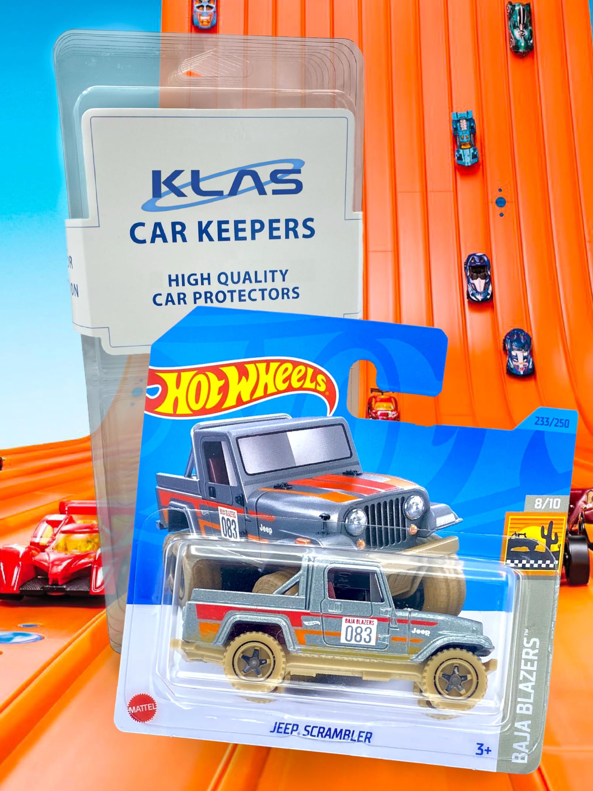 Hot Wheels Jeep Scrambler (Silver, Red & Orange) 8/10 Baja Blazers, 2023-233/250 (Short Card) - Image 3