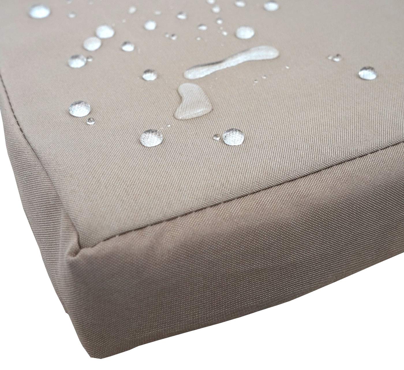 Mendler Poly-Rattan Sitzbank mit Tisch HWC-E24, Gartenbank Sitzgruppe Gartensofa, 132cm - grau, Kissen Creme