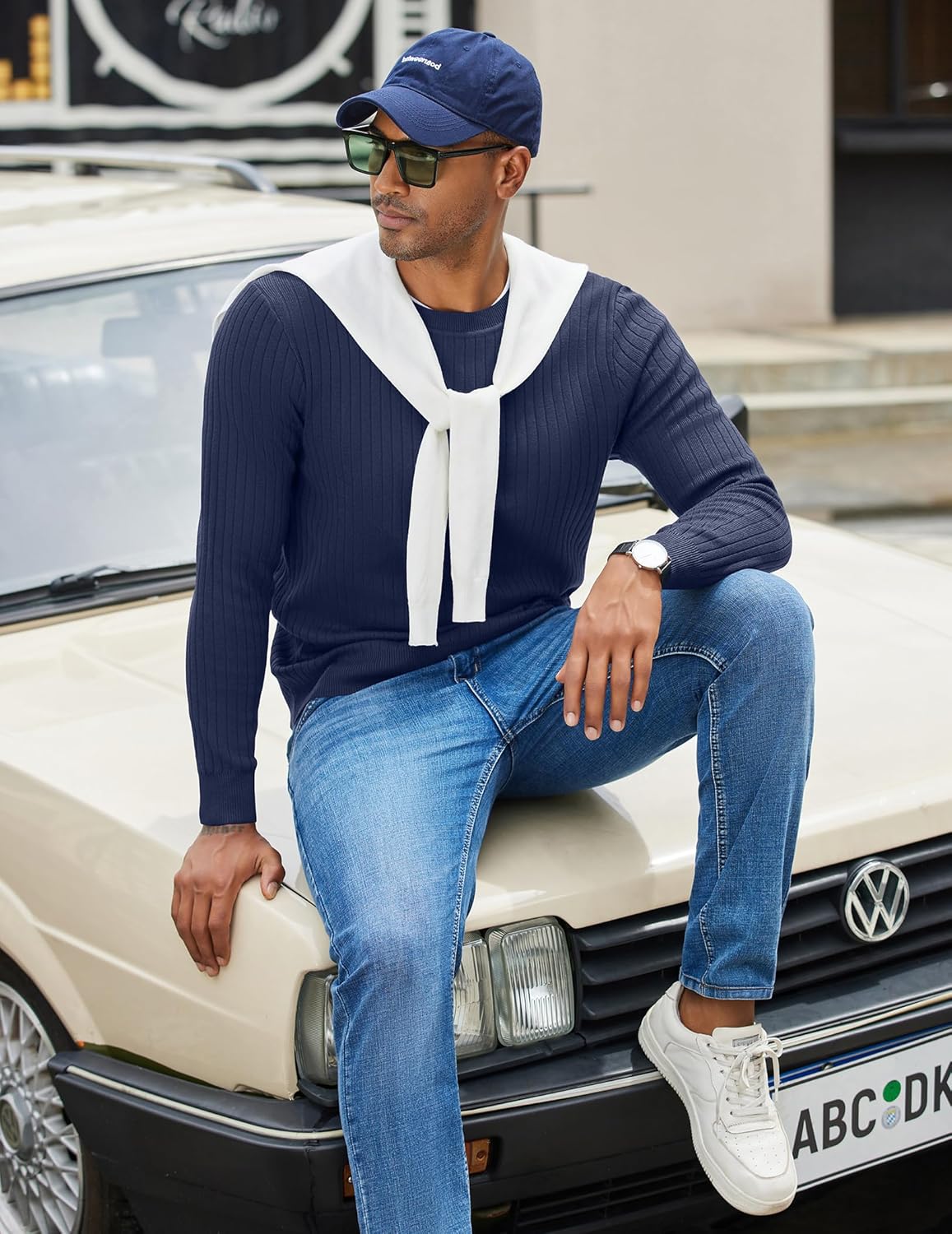 COOFANDY Men Crew Neck Knit Sweaters Lightweight Knitted Sweaters Long Sleeve Pullover Sweater Casual Dress Sweater - Image 3