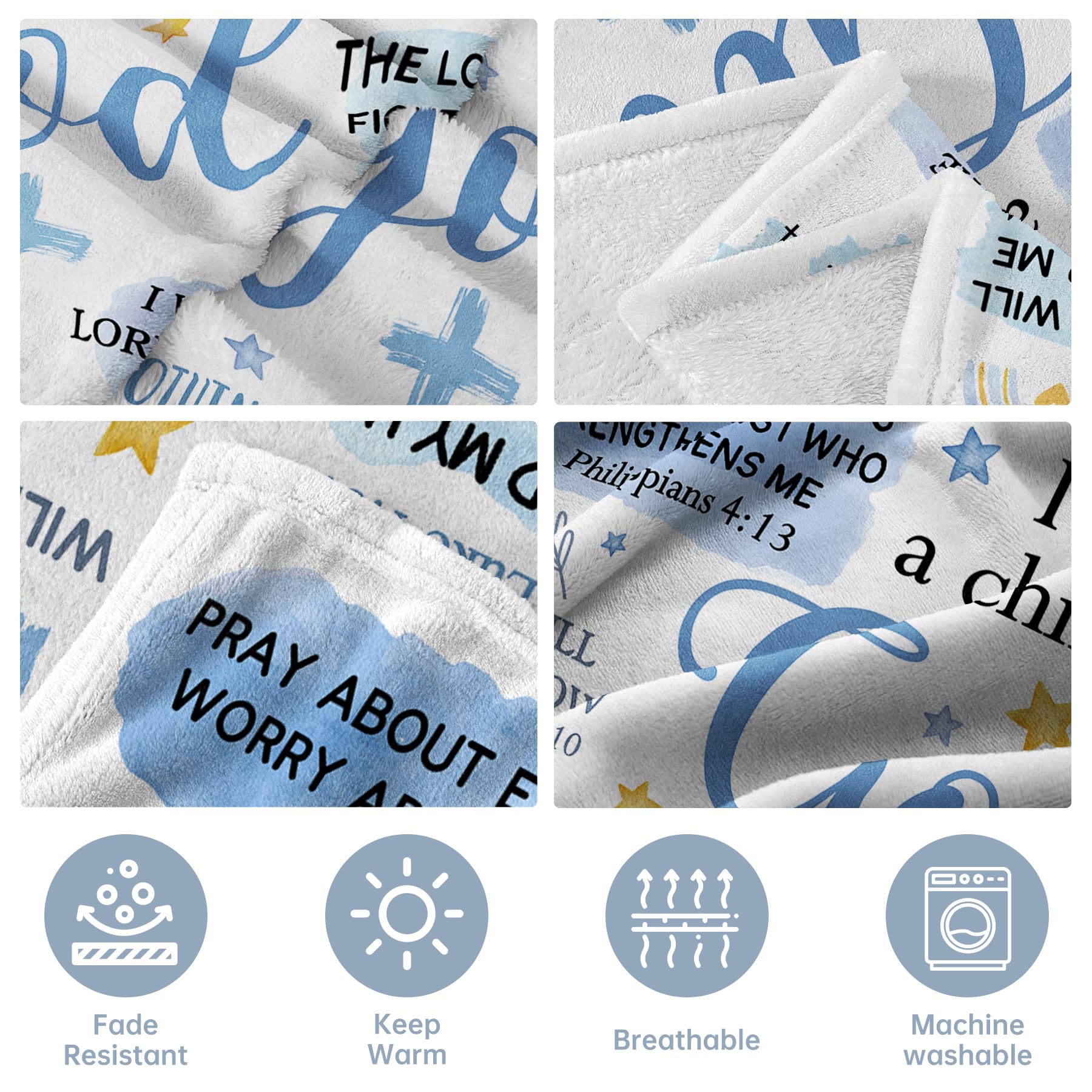 Baptism Gifts for Boys, I Am a Child of God Blanket, Christian Gifts for Men Birthday, Teen Boy Gifts Trendy Stuff, Inspirational Confirmation & First Communion Gifts for Boys (50 * 60)