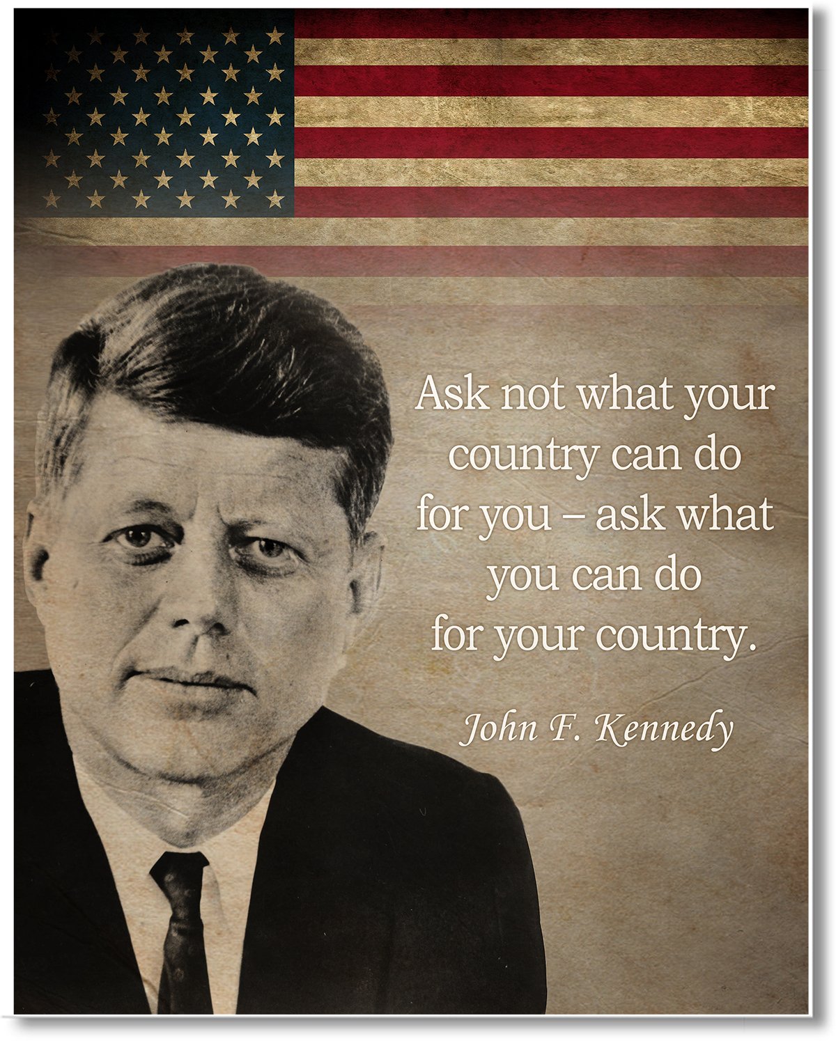 Buy John F Kennedy Famous Quote Ask not What Your Country can do Art