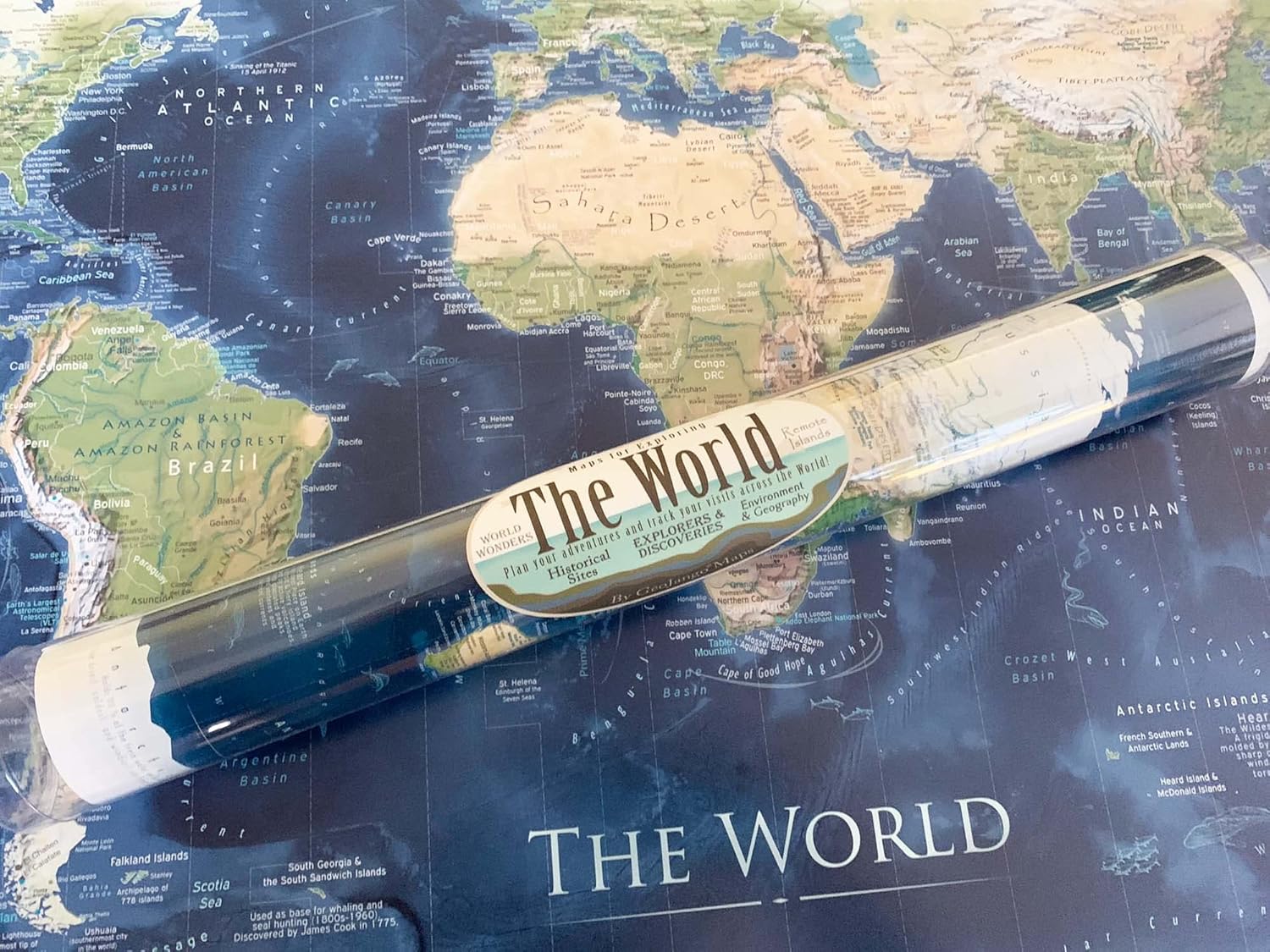 Voyager 2 World Map Poster - The Perfect Travel Gift (36Wx24H inches)