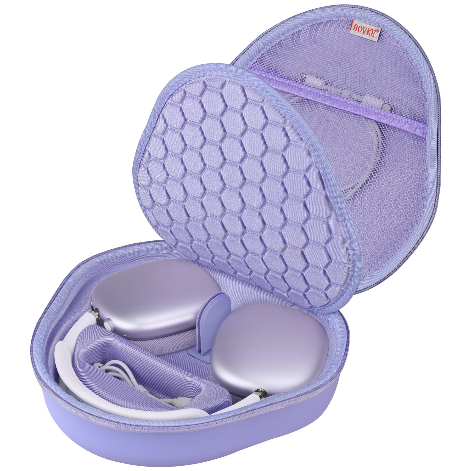 BOVKE Hard Carrying Case with Sleep Mode for Apple AirPods Max Wireless Over-Ear Headphones, AirPods Max Protective Portable Storage Bag with Mesh