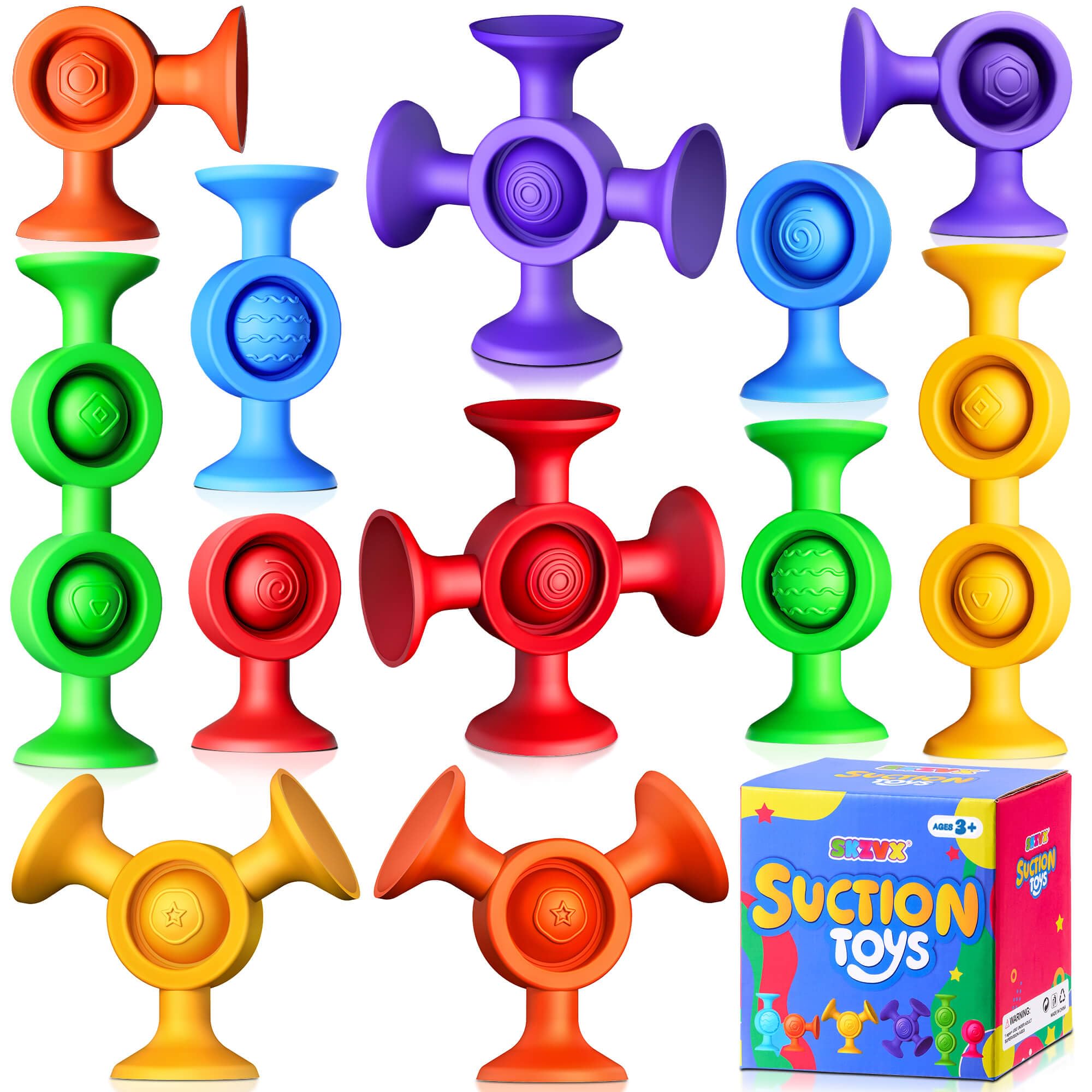 Juguetes de baño para bebés, juguetes de baño para niños a partir de 3 años, juguetes de ventosa, juguetes sensoriales para la tina, juguetes de bañera sin moho, juguetes de viaje, juguetes de Navidad