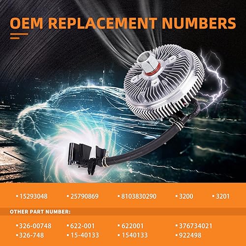 Miniatura 3 de TOPAZ 25790869 Embrague electrónico del ventilador del radiador para 02 03 04 05 06 07 08 09 Chevy Trailblazer SSR GMC Envoy Bravada Saab 9-7X 4.2L