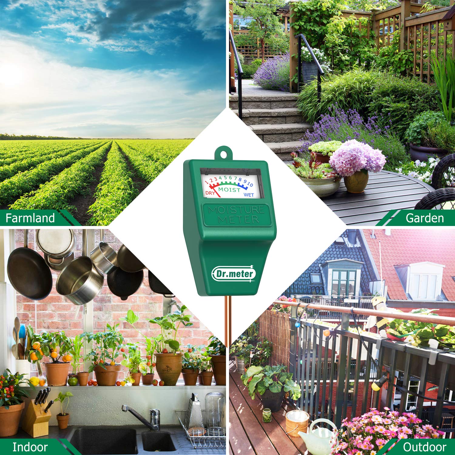 Soil Moisture Meter, S10 Soil Test Kit, Dr.meter Moisture Meter for
