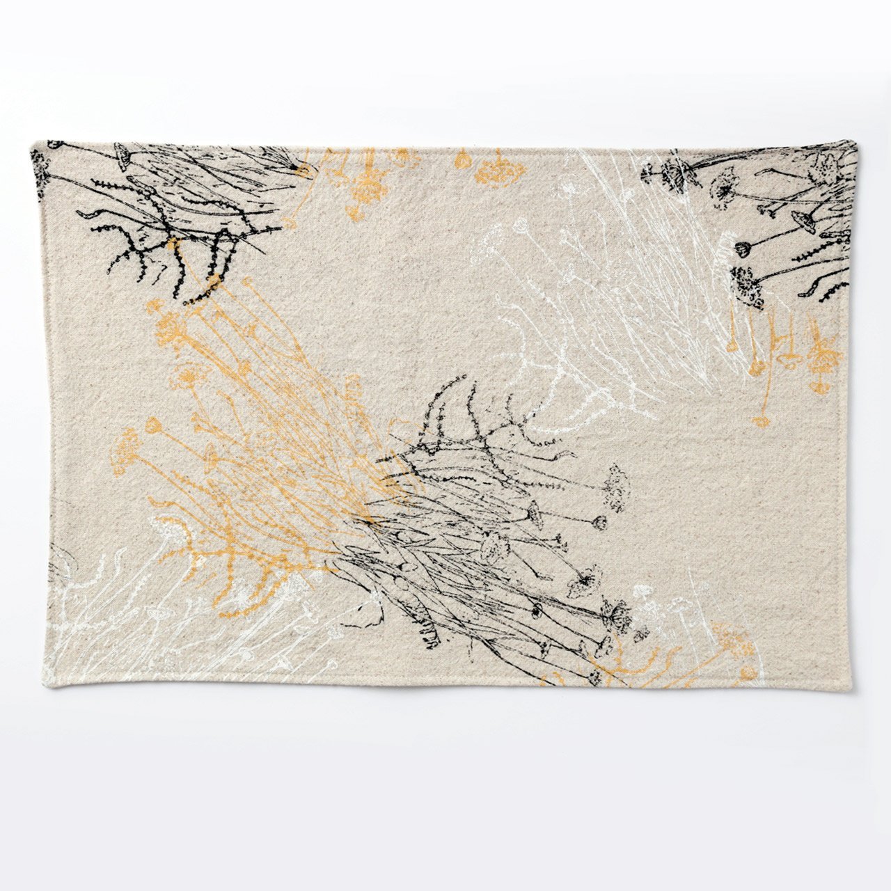 Black and Gold Placemat Hand Printed Machine Washable