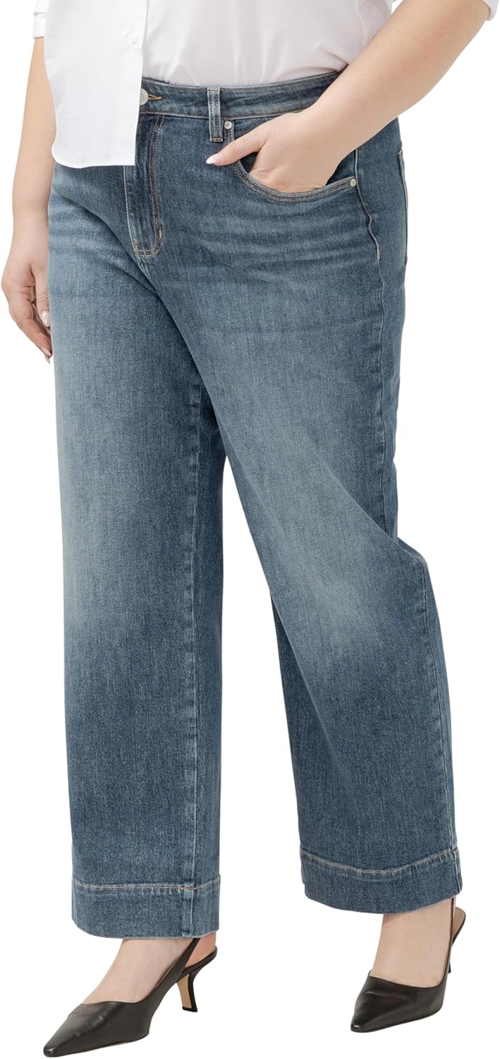 Jag Jeans Womens Plus Size Sophia High Rise Wide Leg Jeans - Legacy - Image 2