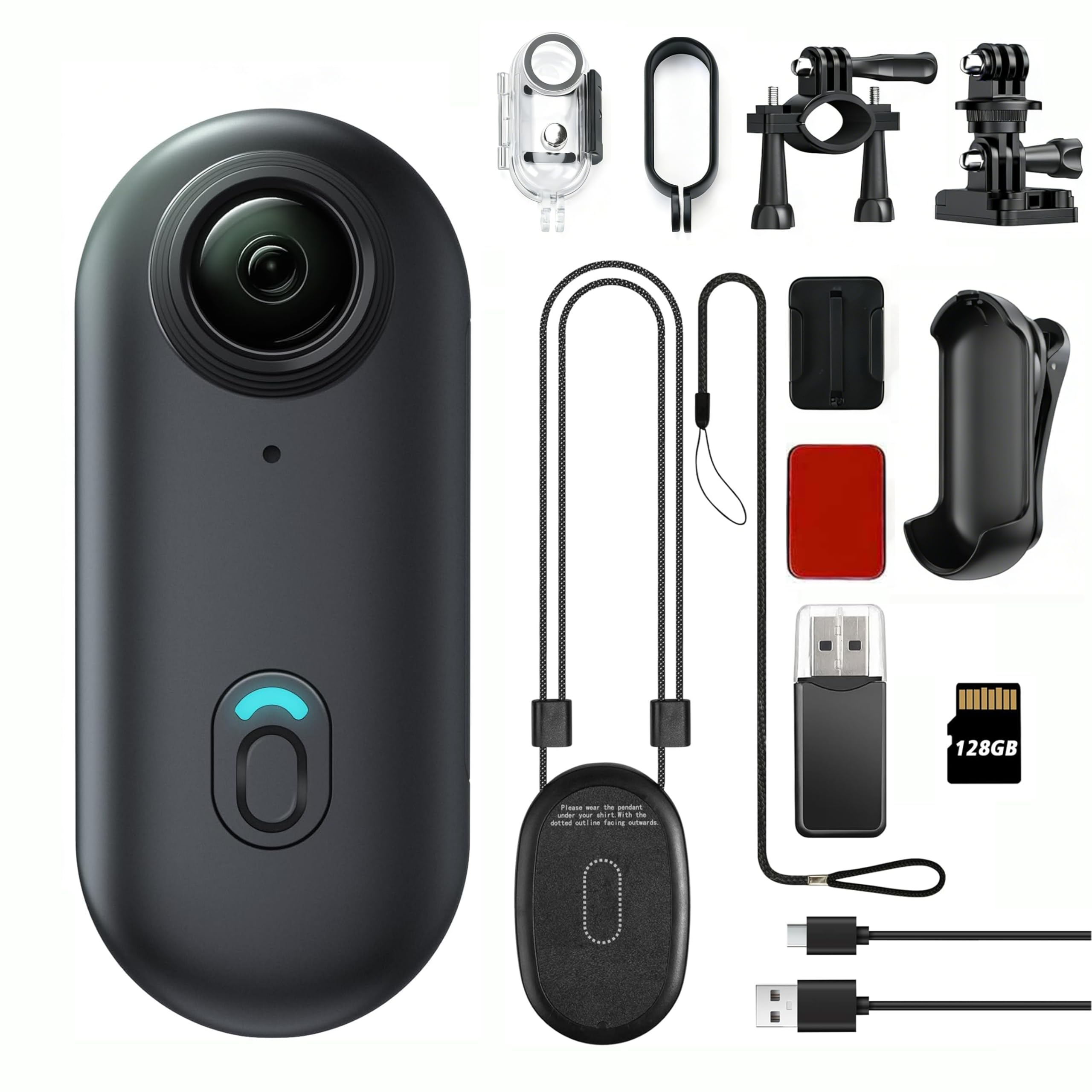 Front view of the JETO H88 Mini Body Camera showing the lens and main button.