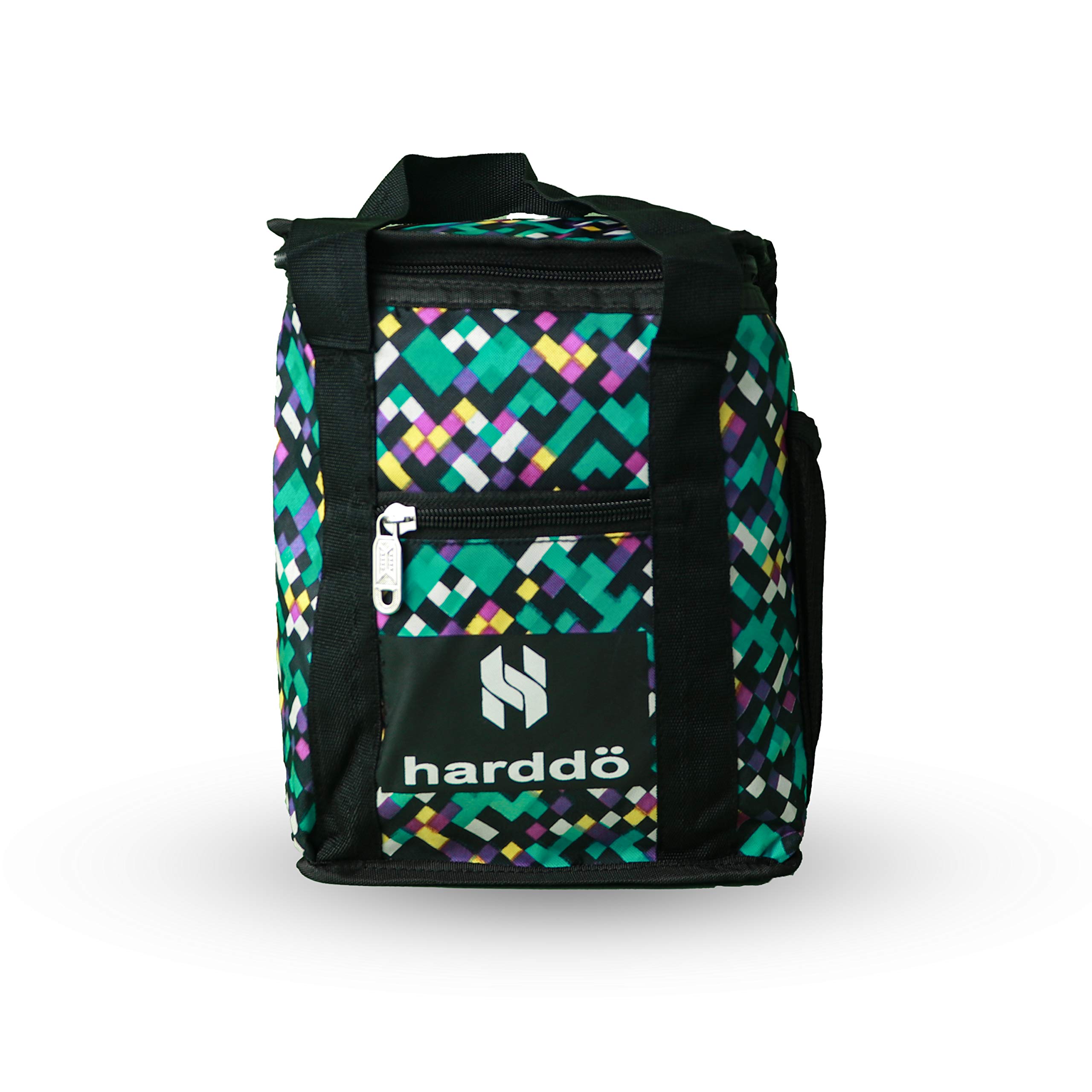 harddo Polyester Reusable Hot and Cold Food Tiffin Bags with 3 Pockets for Men, Kids and Women (Green, Size 2)