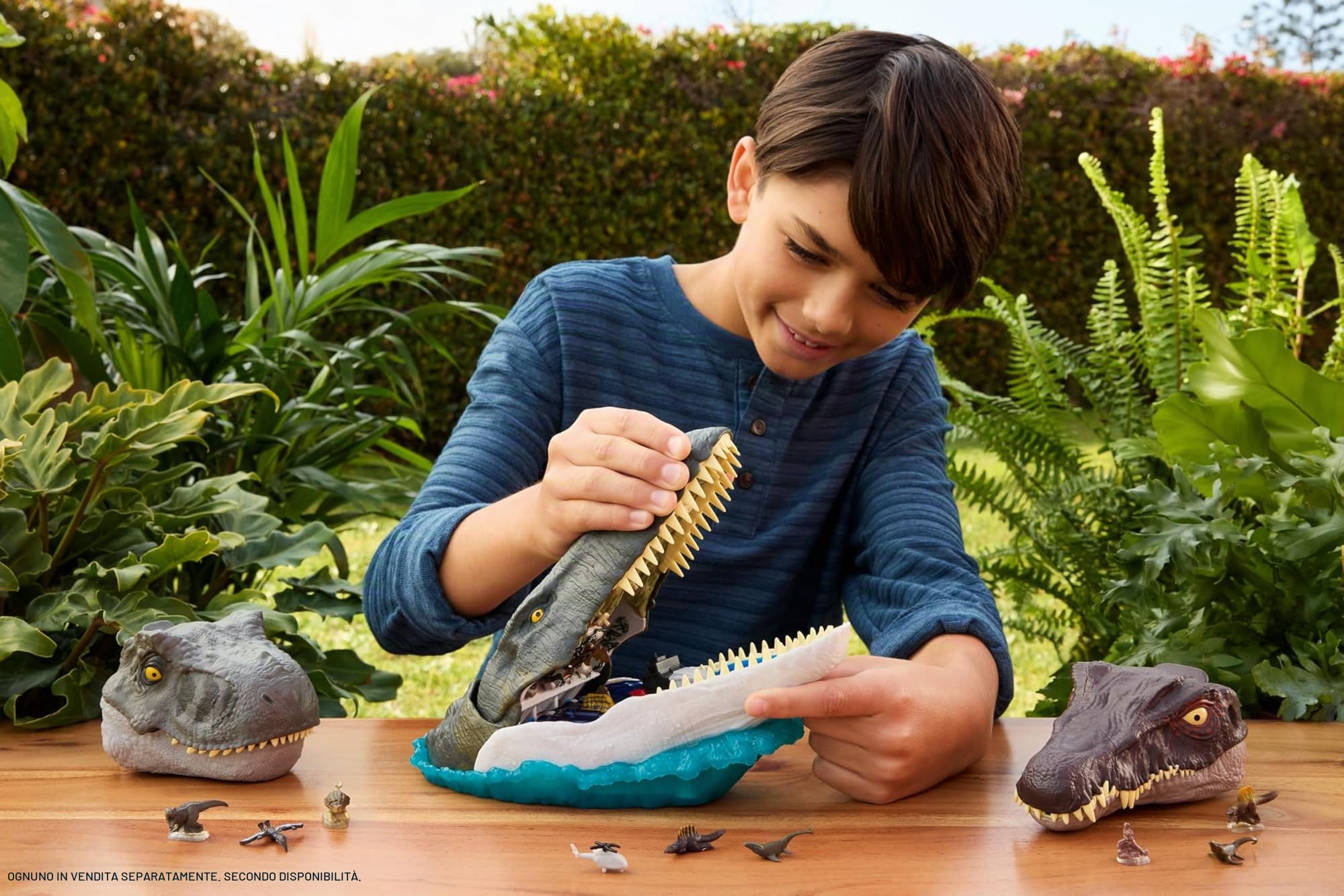 Mattel Jurassic World Rebirth Deluxe Mosasaurus Playset con 7 funzioni interattive, 7 effetti sonori e 6 micro figure, pieghevole per trasportare e riporre
