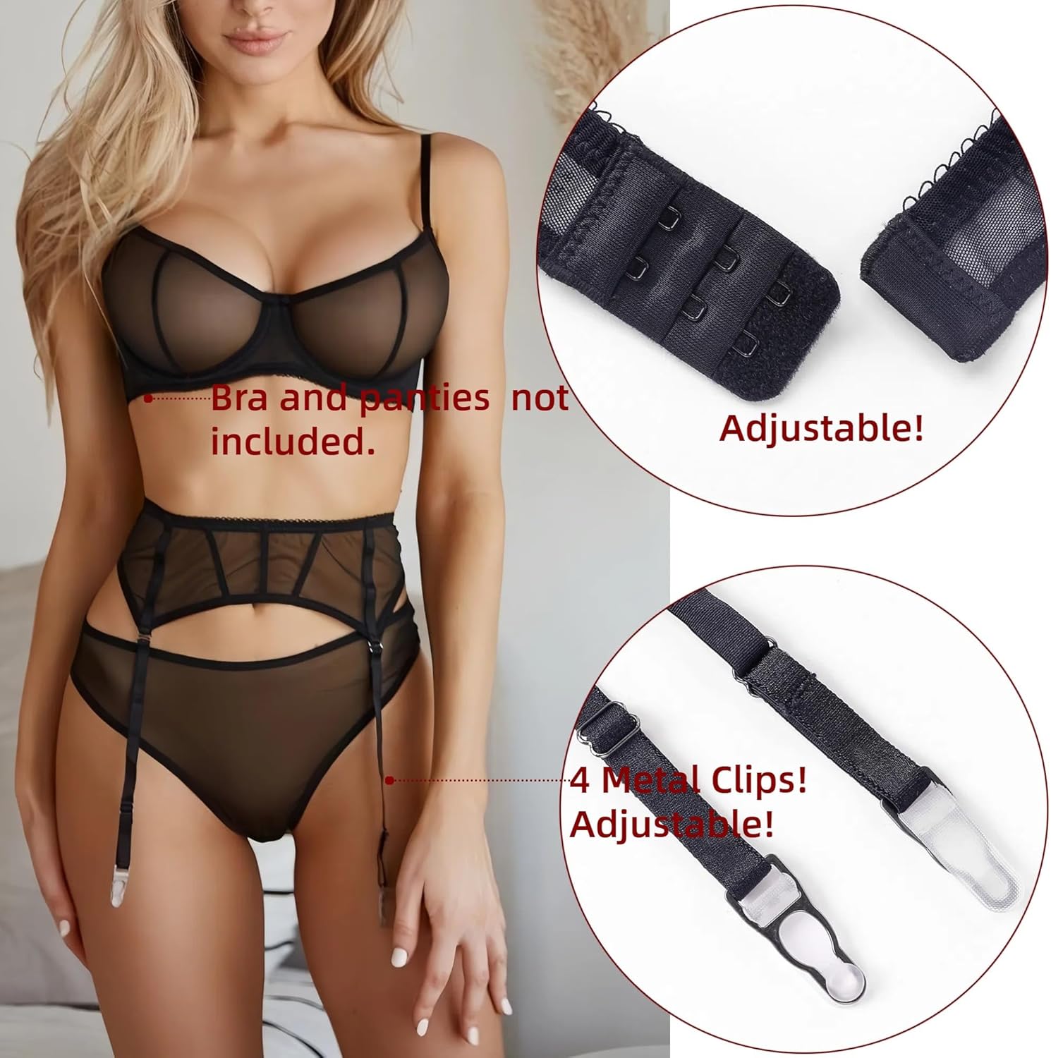 Garter belt (Black, Large) - Image 3