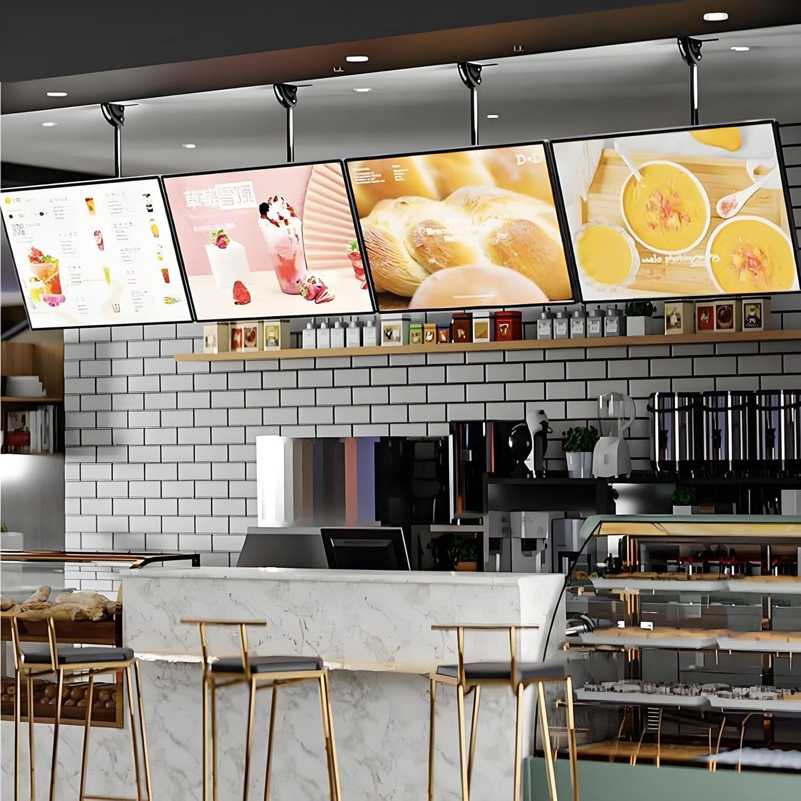 Caisson Lumineux Publicitaire ALED, Cadre Ultra Fin,Affichage D'affiches,Montage Mural Ou Plafond, Panneau De Menu Retroéclairé, Support D'enseigne pour Magasin De Vente A Emporter