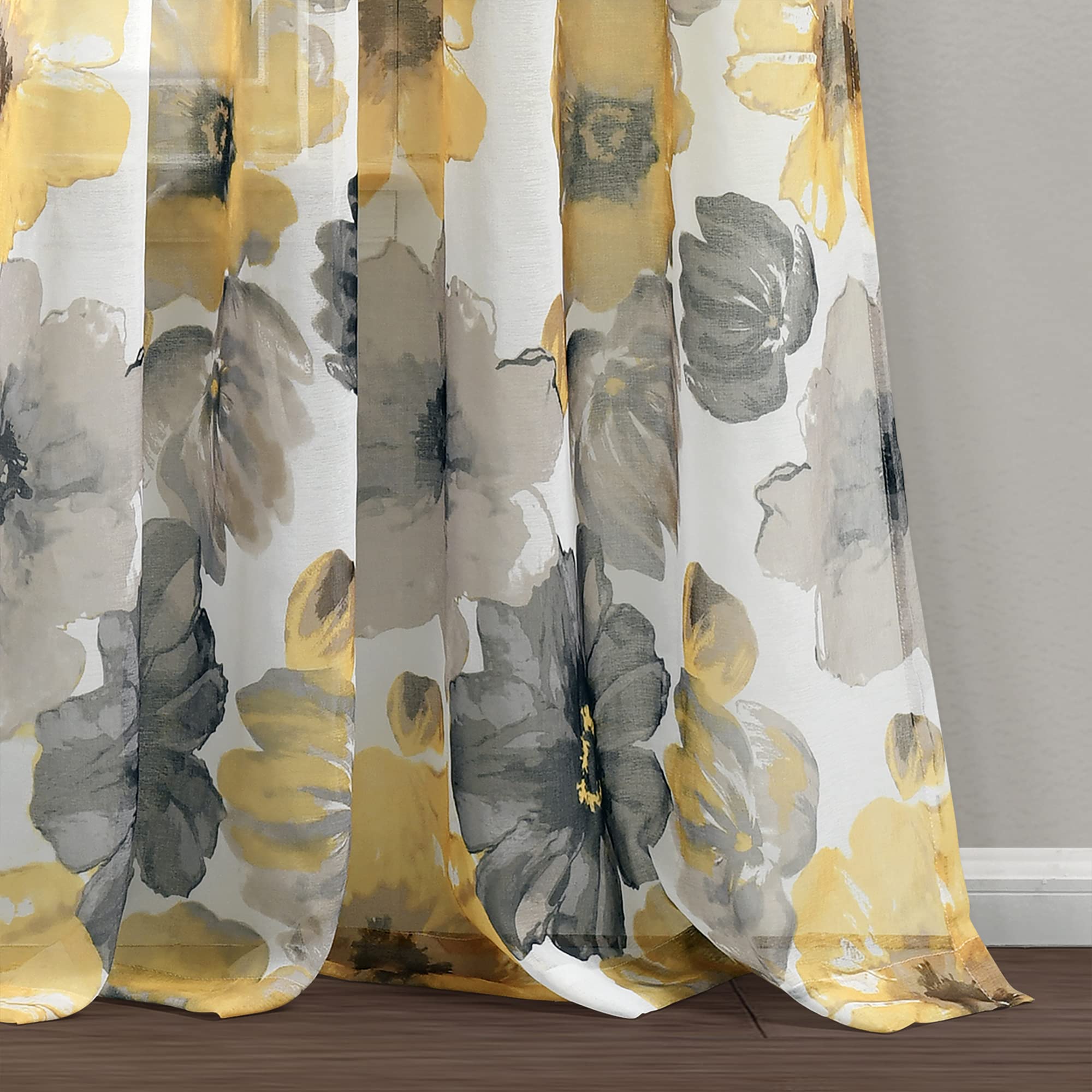 Amazon.com: Lush Decor Leah Floral Sheer Window Curtain