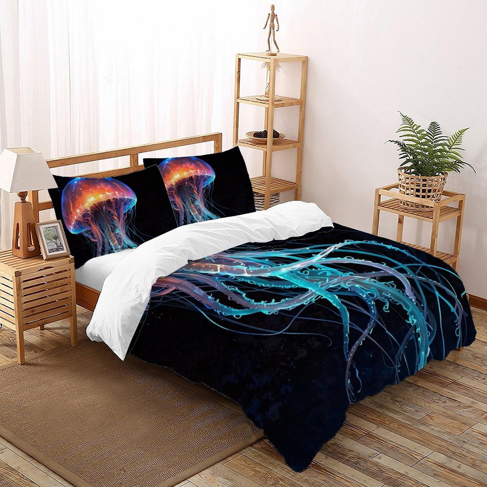 Méduses Lumineuses Ensemble Impression 3D Coton pour sommeil réparateur