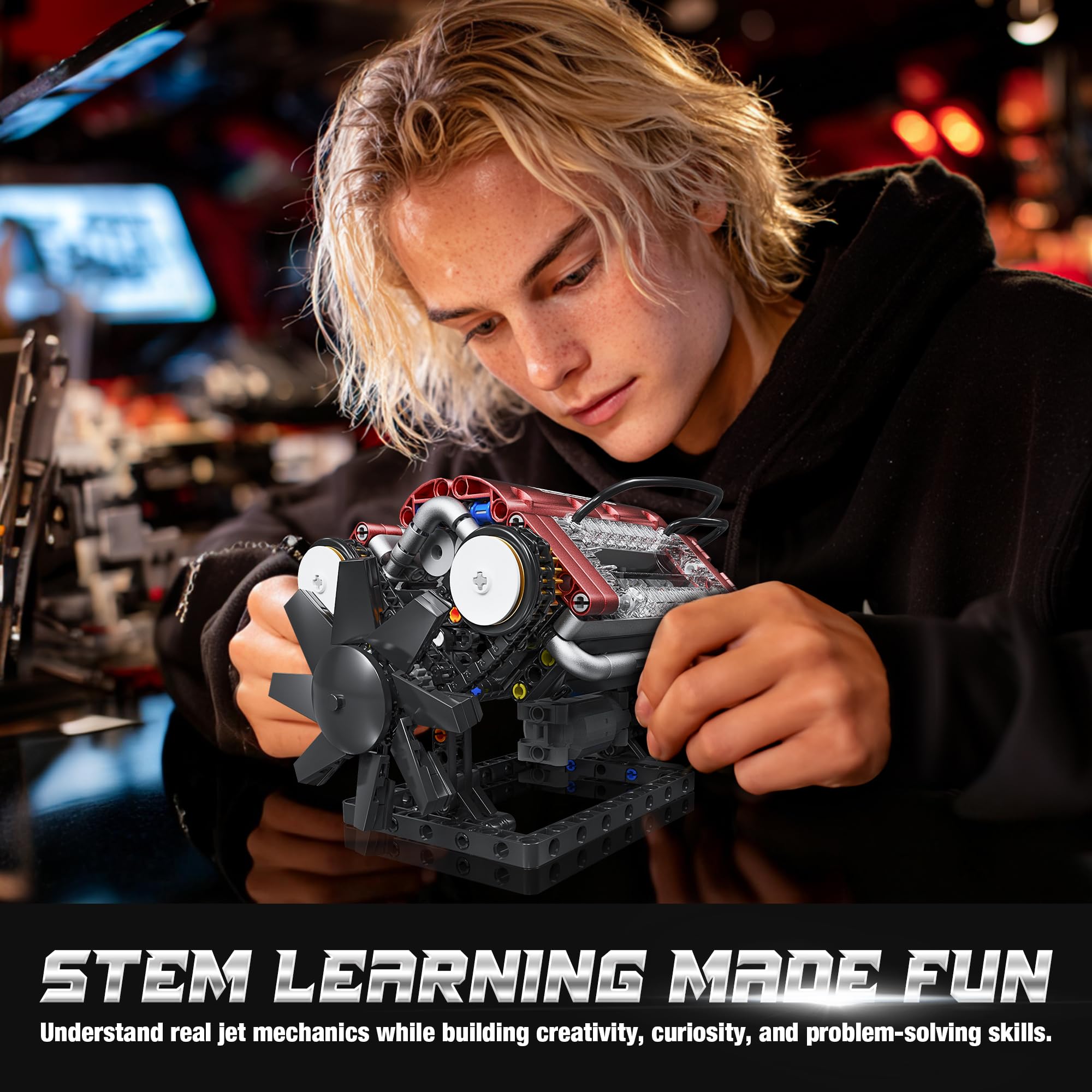 Amazon.com: Tuajixz V8 Engine Building Blocks Sets, V8 Engine