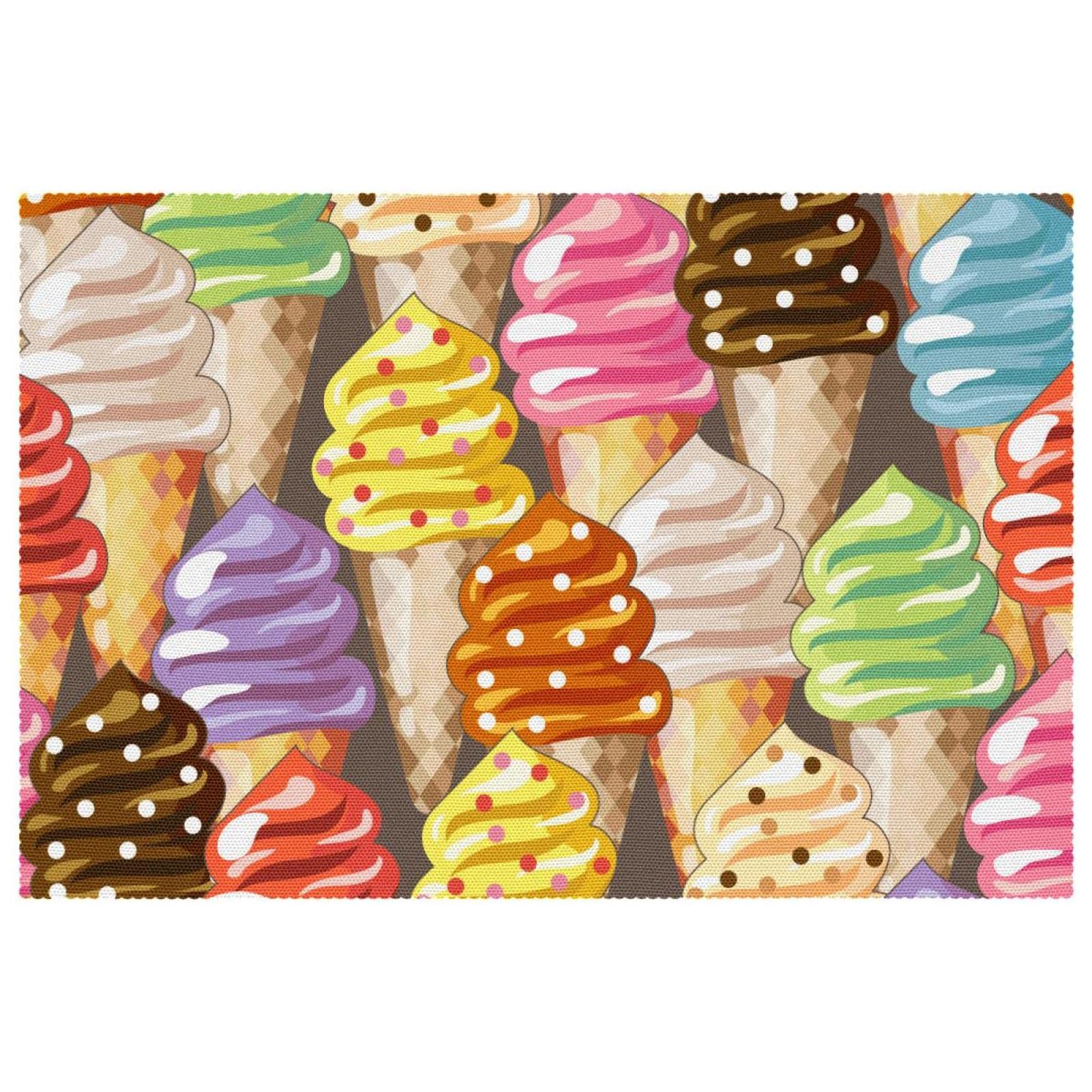 Sets de table glace dessin animé antidérapants résistants chaleur 30,5x45,7 cm lot de 6