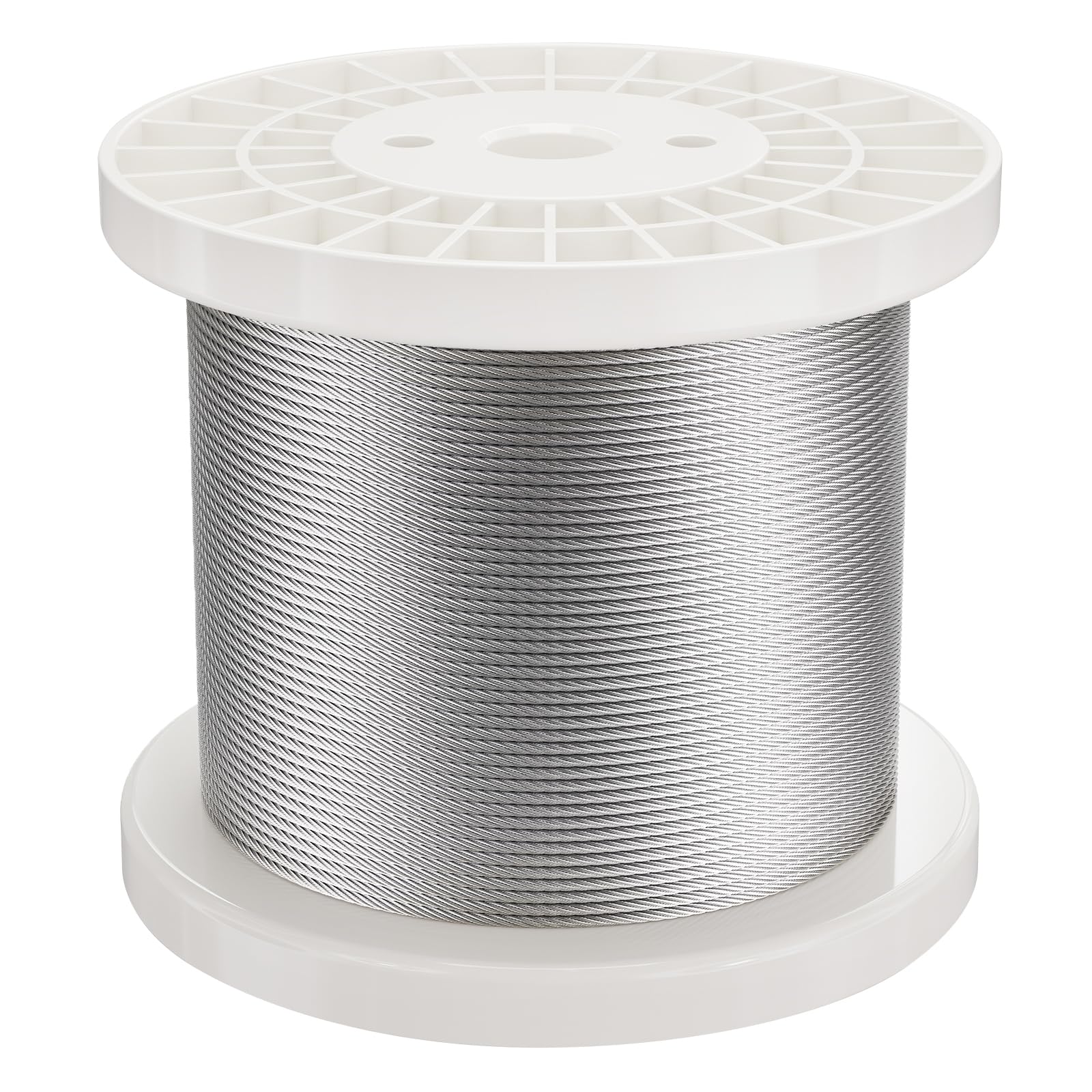 VEVOR Câble Acier Inoxydable, 3,18 mm x 182,3 m, Câble Métallique Inox 316 Tressé 7x7 Qualité Aéronautique Marine avec Coupe-fil, Gants, Résistance Rupture 7,1 kN, pour Garde-corps, Clôture, Rampe