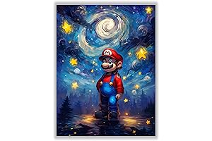 Akyzag Design, Mario Canvas Wall Art - 12 x 16 Inch Unframed,...