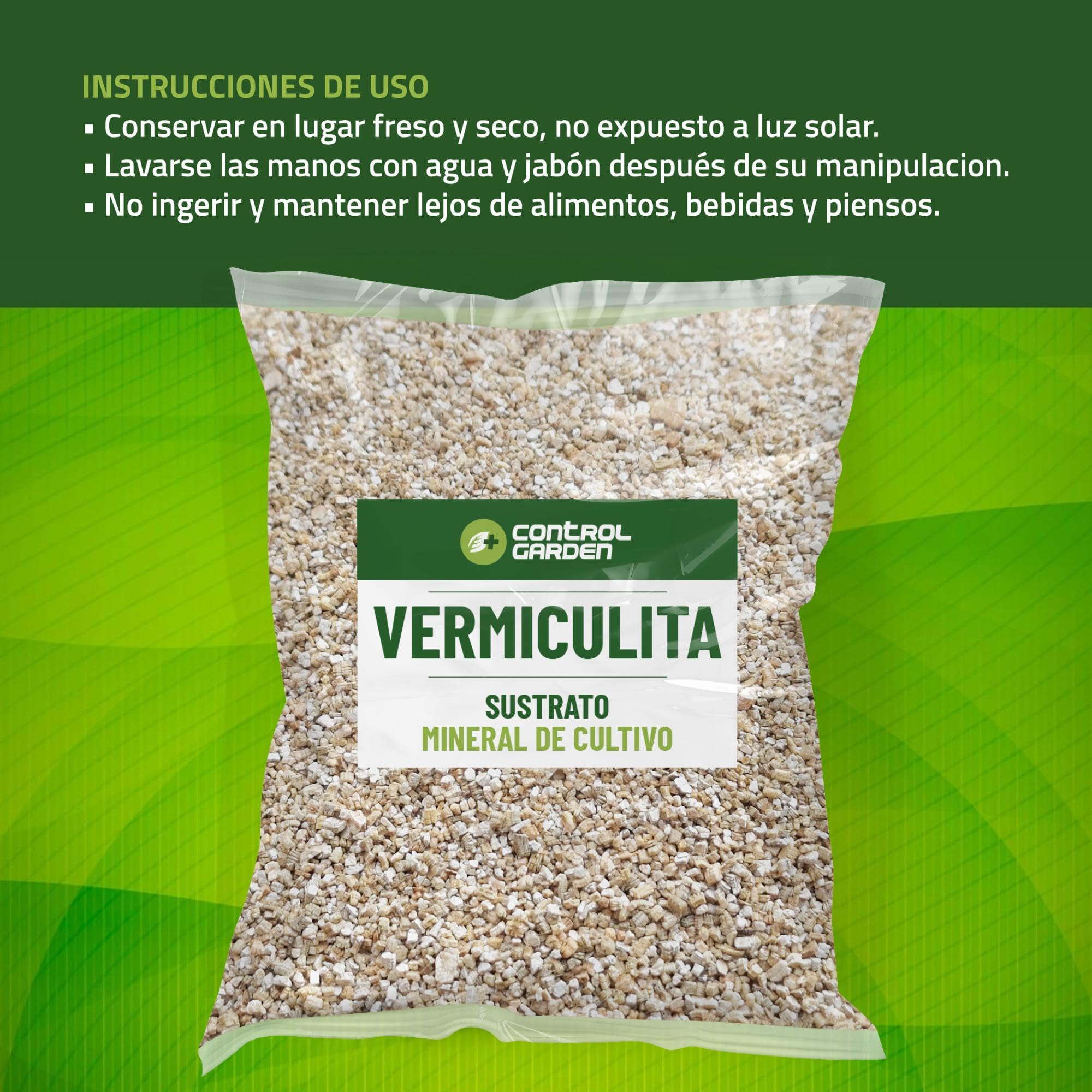 Control Garden Vermiculite Terre pour plantes et cultures Intérieur et extérieur Substrat naturel pour graines Fabriqué en Espagne 10 l
